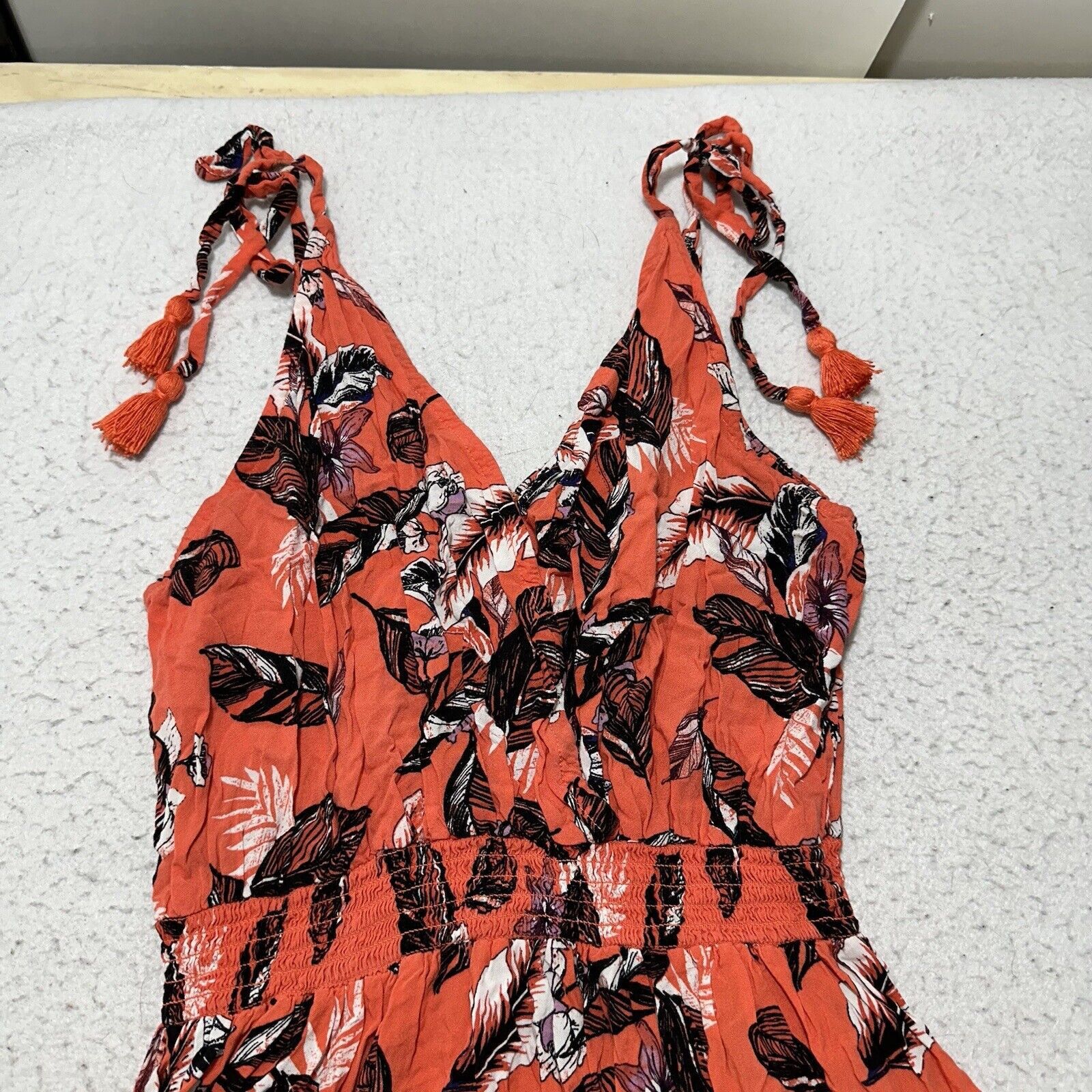 Other Xhilaration 1X Coral Pink Orange Floral High Low Dress Size XL / US 12-14 / IT 48-50 - 2 Thumbnail