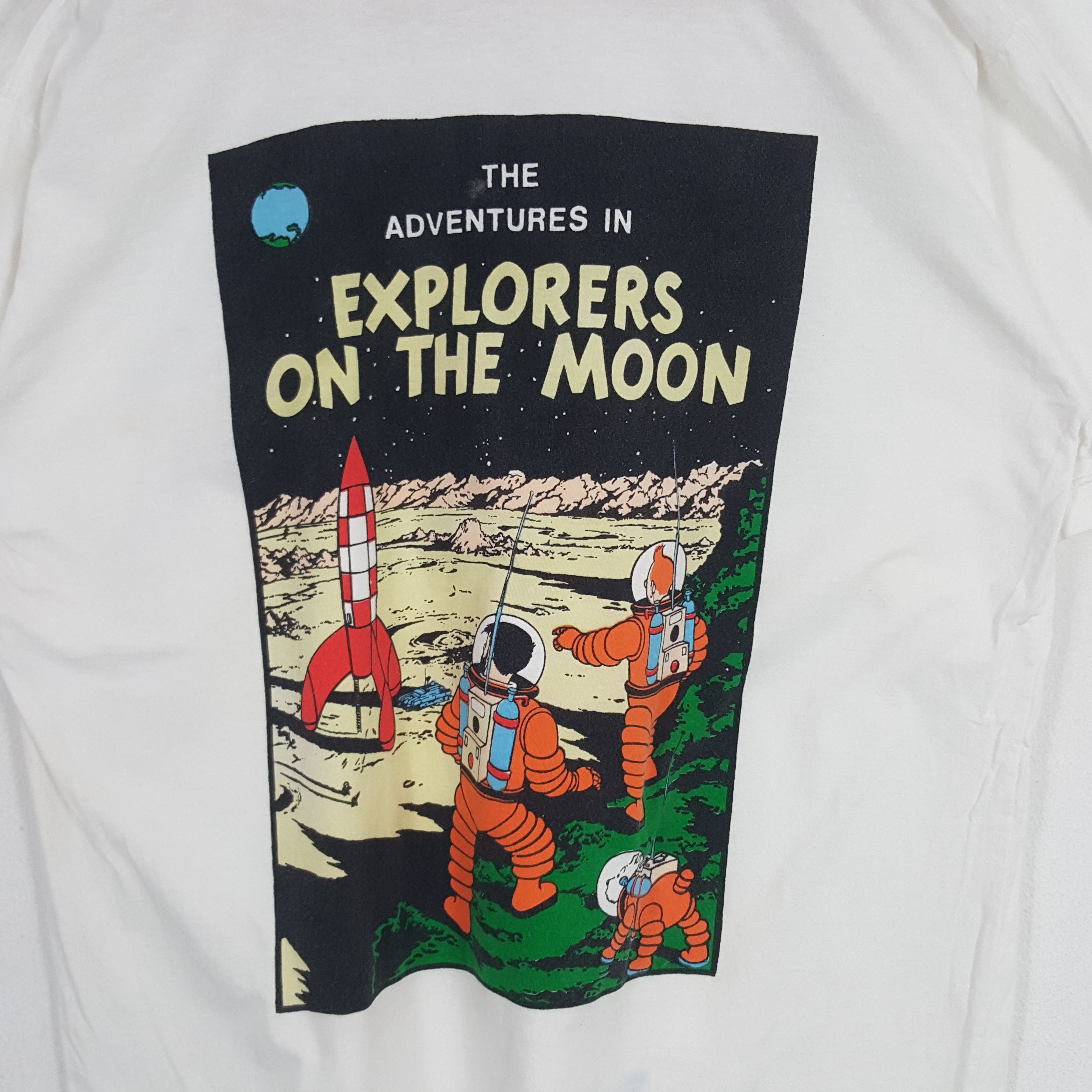 Vintage Vintage Tintin The Adventures In Explorer On The Moon Tshirt Size US L / EU 52-54 / 3 - 2 Thumbnail