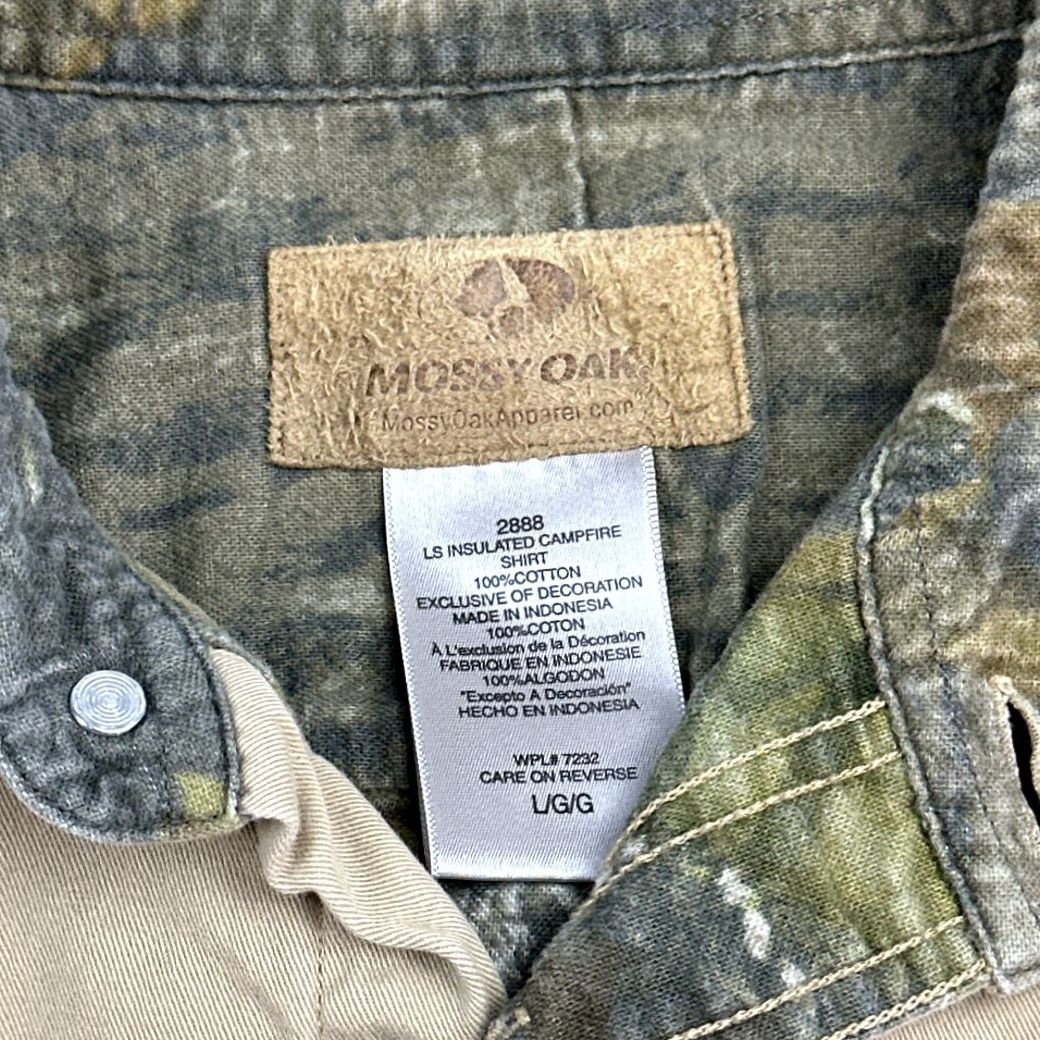 Vintage Mossy Oak Shirt Adult LARGE Brown Camouflage Lined Heavyweight Shacket Campfire Mossy Oak Brown Camouflage Shirt Mens Size US L / EU 52-54 / 3 - 4 Thumbnail