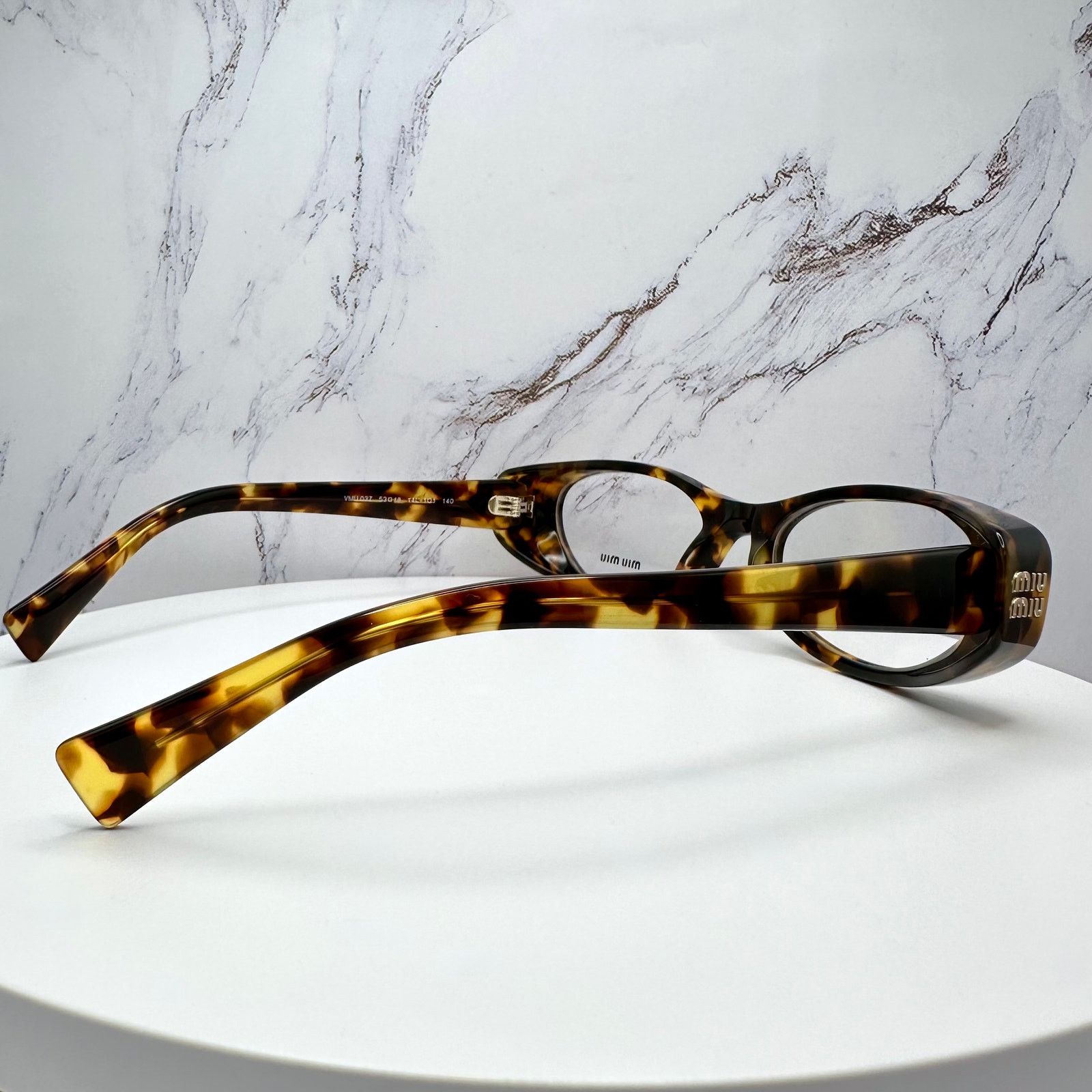 Miu Miu New MIU MIU Eyeglasses Brown Oval 53 Honey Havnana Rx-able Size ONE SIZE - 11 Thumbnail
