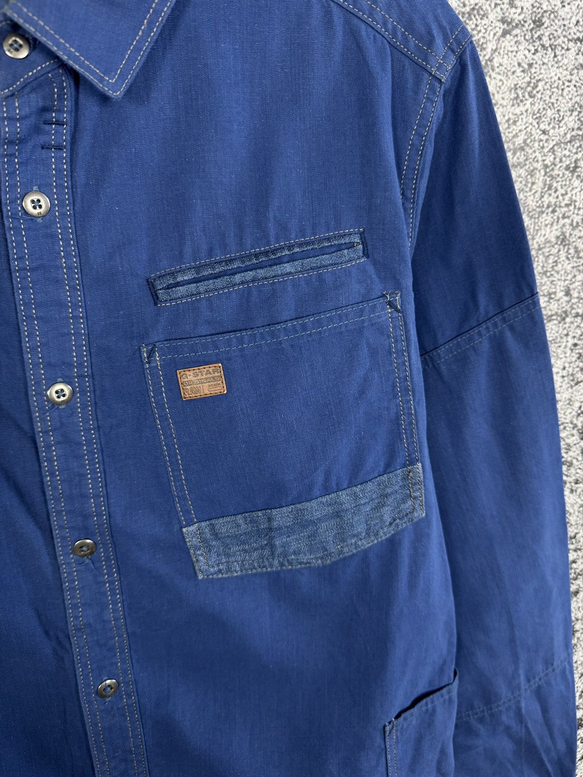 G-Star G-Star Raw Faeroes Work Mix Denim Shirt Button Up Size L Size US L / EU 52-54 / 3 - 6 Thumbnail