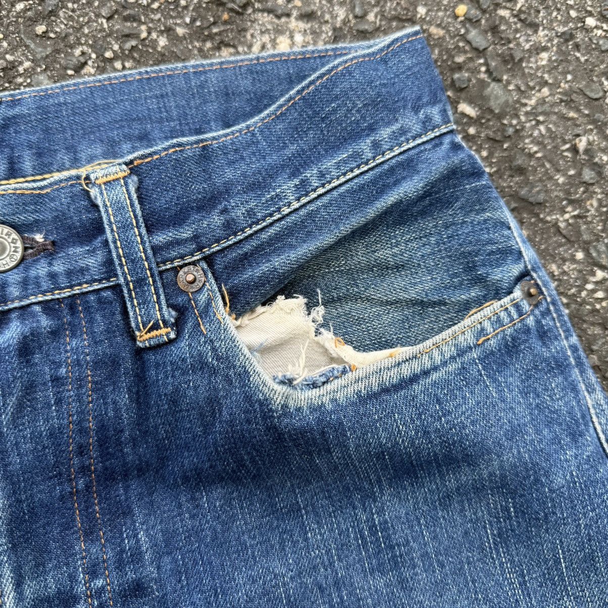 Blue Blue Japan VINTAGE BLUE BLUE BUTTON FLY JEAN DENIM PANT Size US 29 - 9 Thumbnail