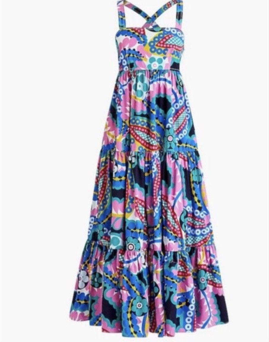 J.Crew RARE NWOT J.Crew Apron Tiered Maxi Dress Floral Size M / US 6-8 / IT 42-44 - 1 Thumbnail