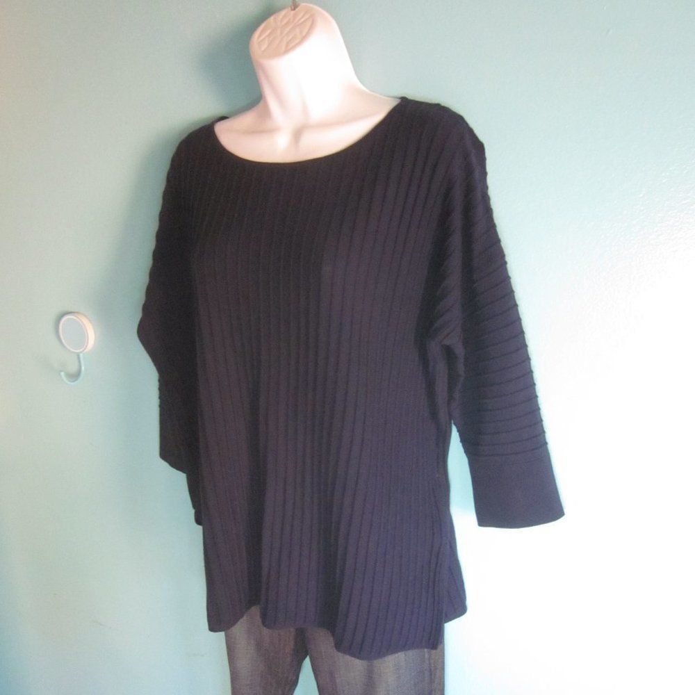 Eileen Fisher Kinross Navy Blue Cotton Sweater Womens Size Large Size L / US 10 / IT 46 - 1 Thumbnail