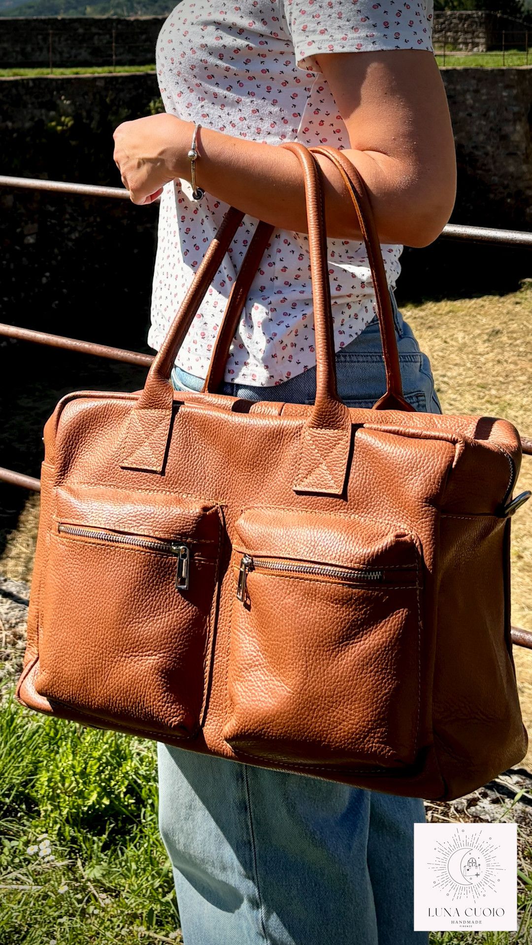 Vera Pelle Leather Travel Bag, Duffel Bag, Weekender bag Size ONE SIZE - 2 Thumbnail
