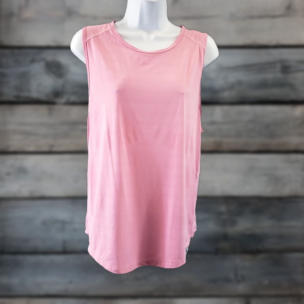 Vintage Zyia Active Womens Top Sz Large Solid Pink Sleeveless Back Cutout Nylon Blend Shirt Adult L Pink Nylon Spandex Blend Activewear Size L / US 10 / IT 46 - 1 Thumbnail