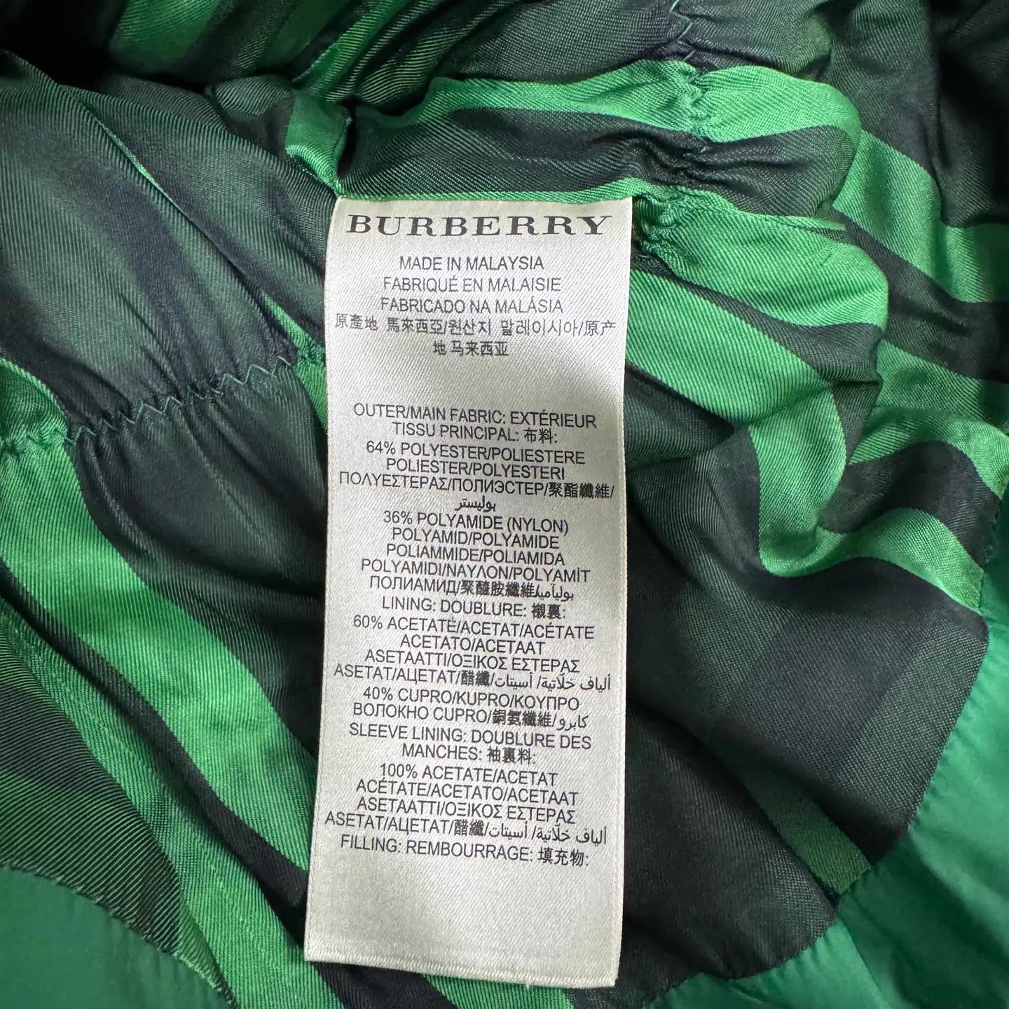 Burberry Burberry Green Collar Pleated Quilted Cotton Jacket S Size S / US 4 / IT 40 - 6 Thumbnail