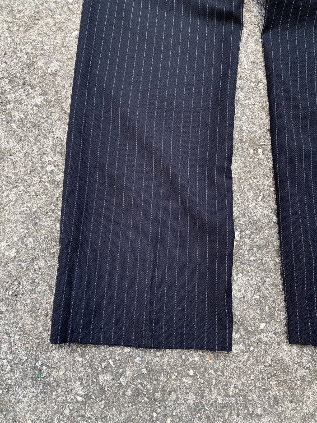 Versace × Versace Jeans Couture VERSACE BLACK FINE SILVER PINSTRIPE TROUSER PANT Size US 33 - 8 Thumbnail