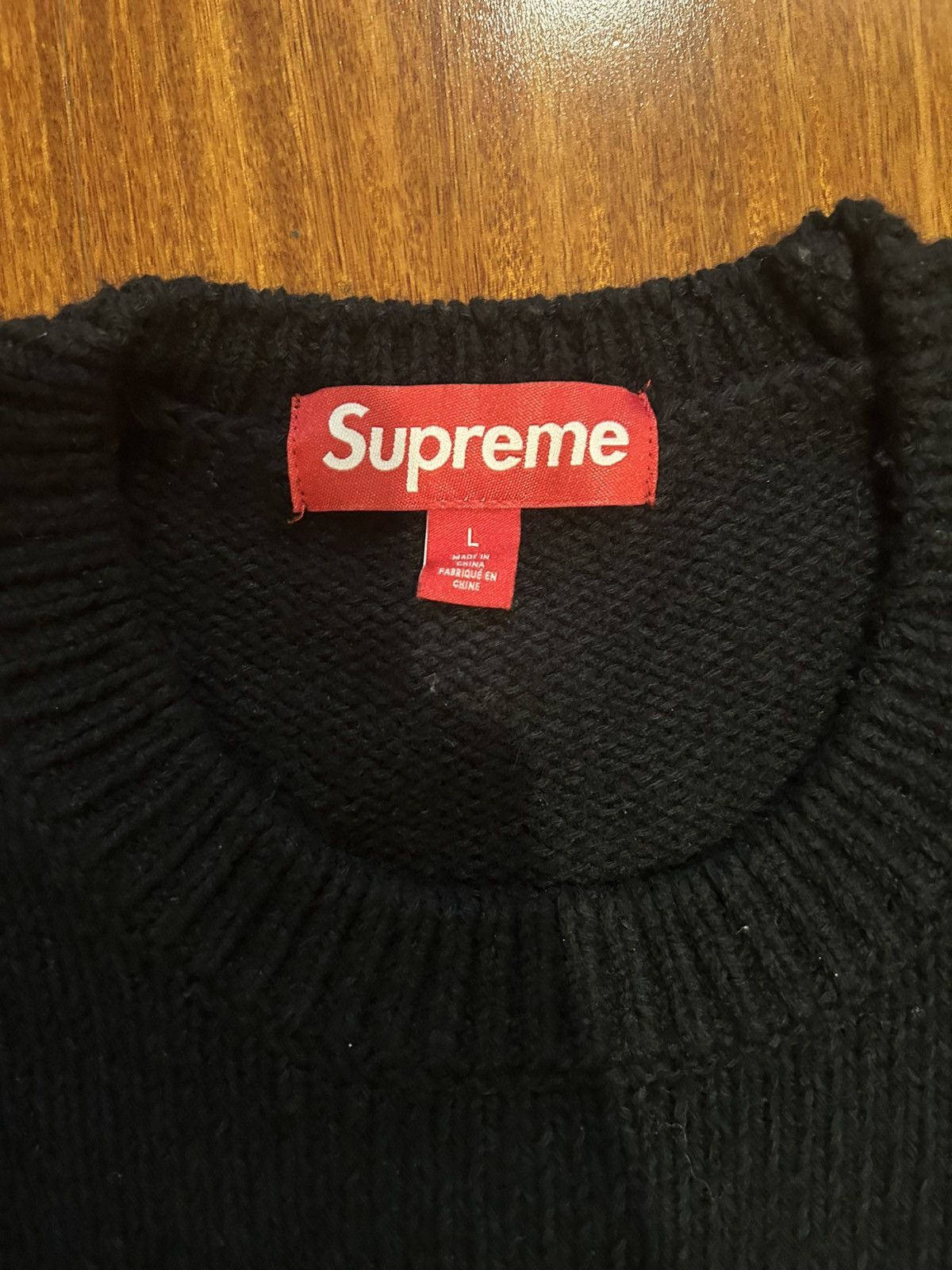 Supreme Supreme contrast logo knit Size US L / EU 52-54 / 3 - 3 Thumbnail