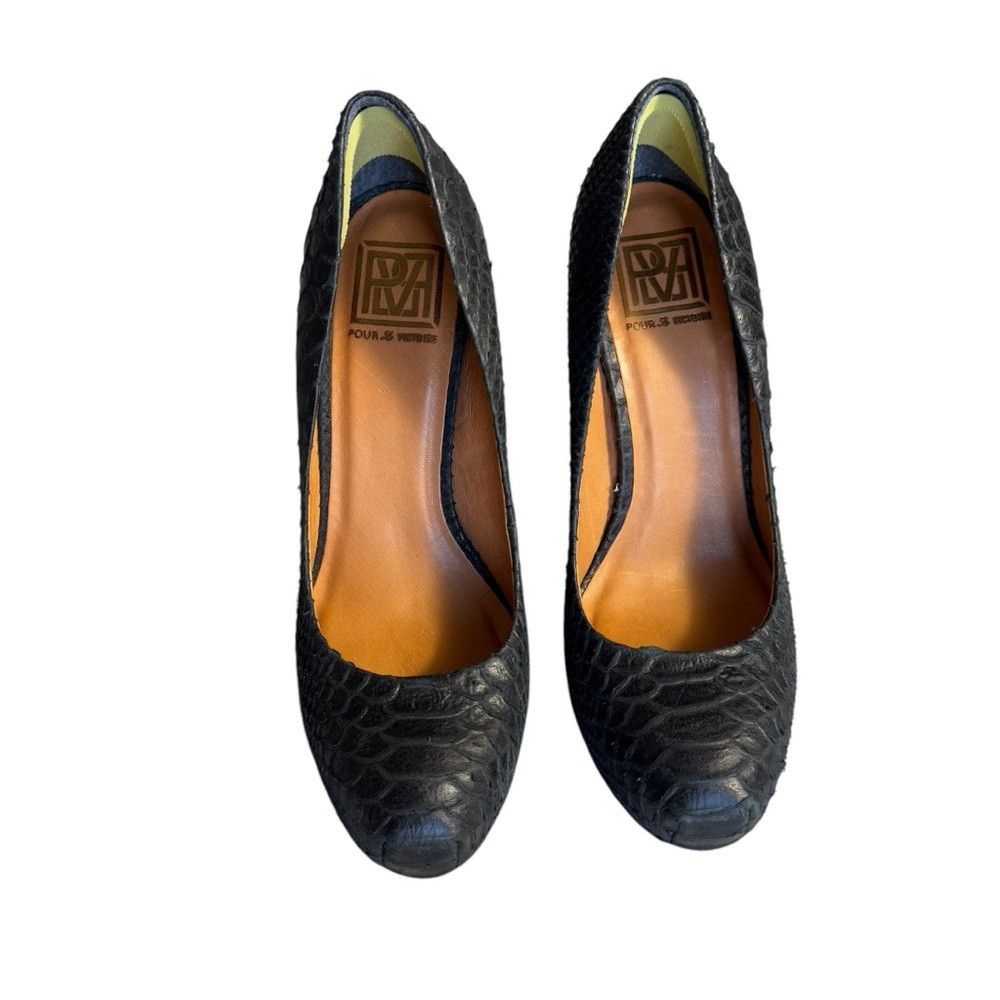 Other Pour La Victoire Irina II Snakeskin High Heel Black Shoes M Size US 8 / IT 38 - 3 Thumbnail