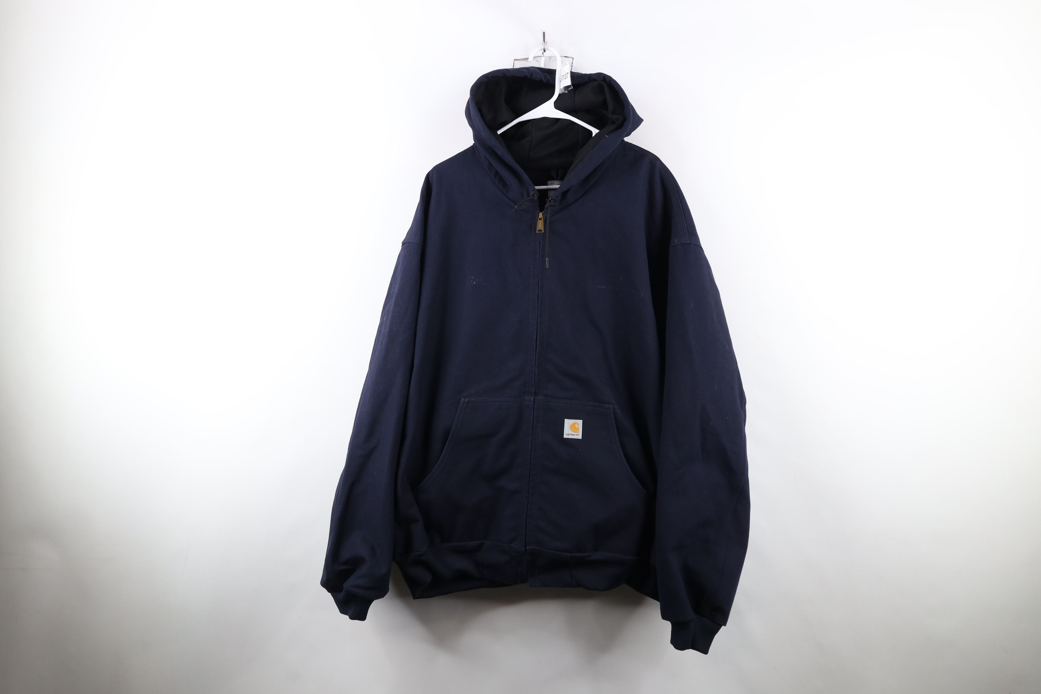Vintage Y2K Carhartt Canvas Hooded Jacket Navy Blue USA