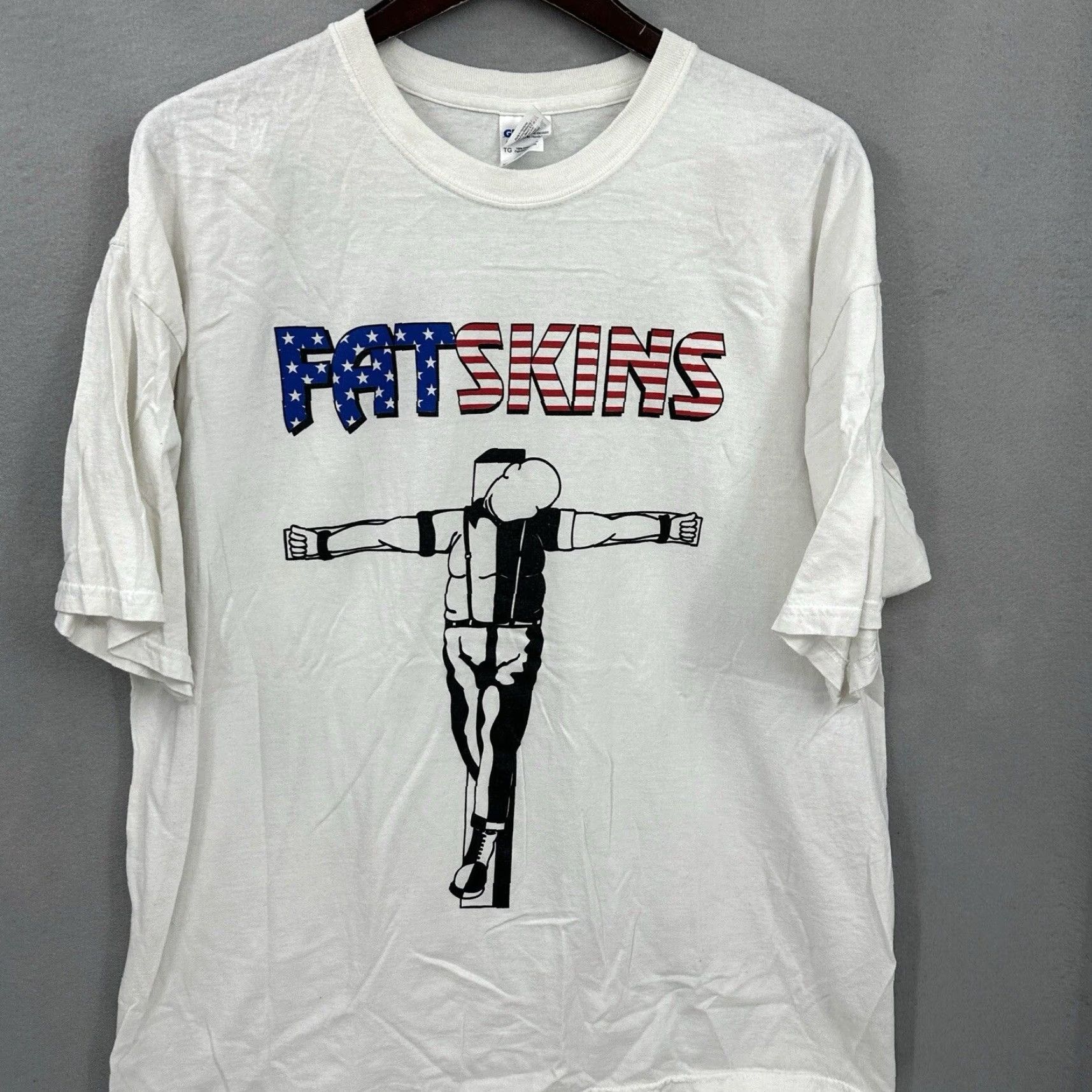 Vintage Vintage 1990s White Punk Graphic T-Shirt Mens XL Arizona Thinkin like a Fatskin Y2K Size US XL / EU 56 / 4 - 3 Thumbnail