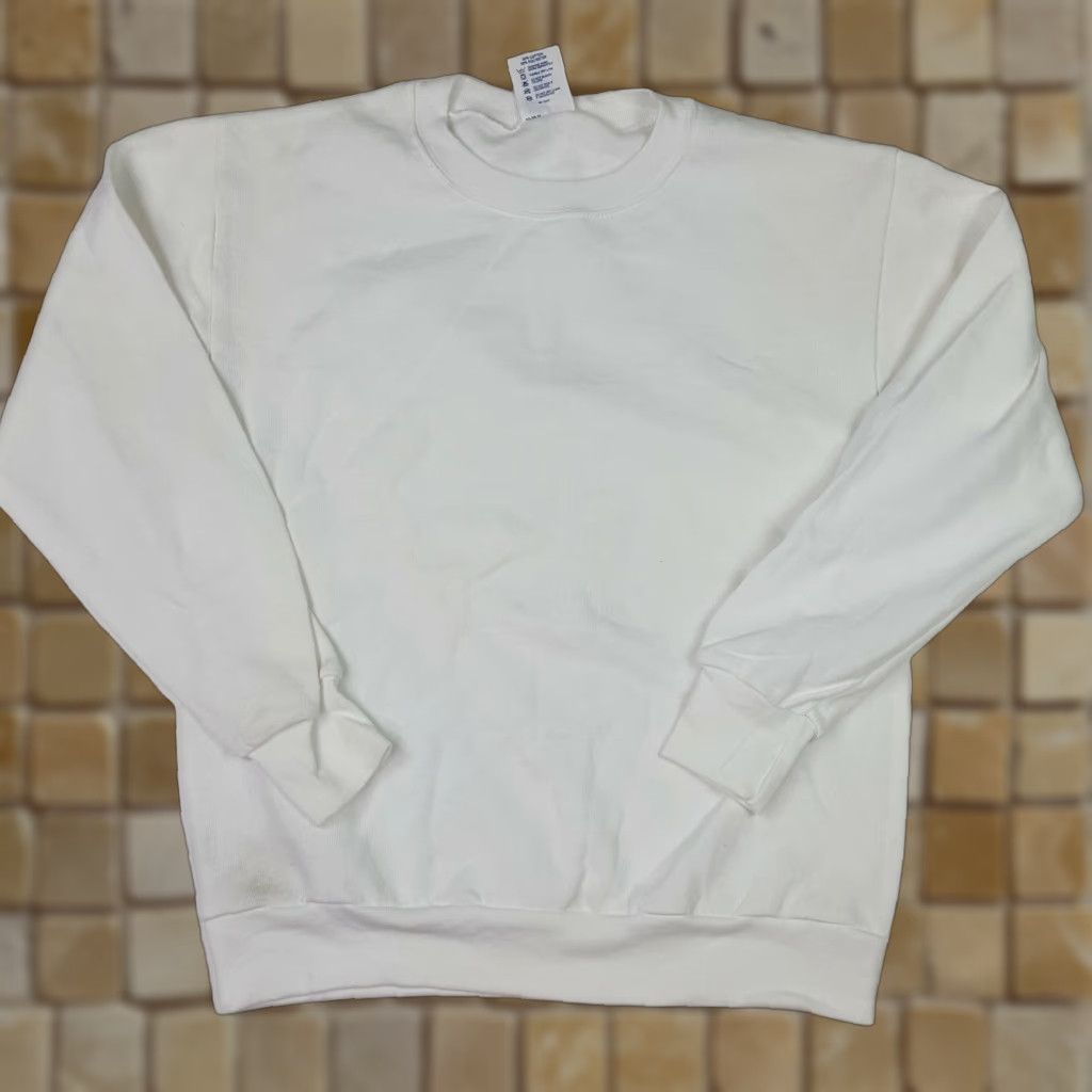 Delta VINTAGE Delta Sweatshirt Crewneck White Men's M Raglan Pullover Band Graphic Print 90s Y2K College Sports School Retro Cotton Blend All Seasons Size US M / EU 48-50 / 2 - 1 Thumbnail