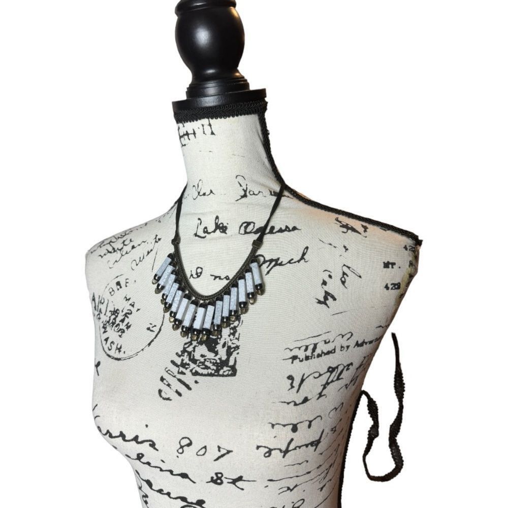 Other White marble dangle statement necklace Size ONE SIZE - 2 Thumbnail