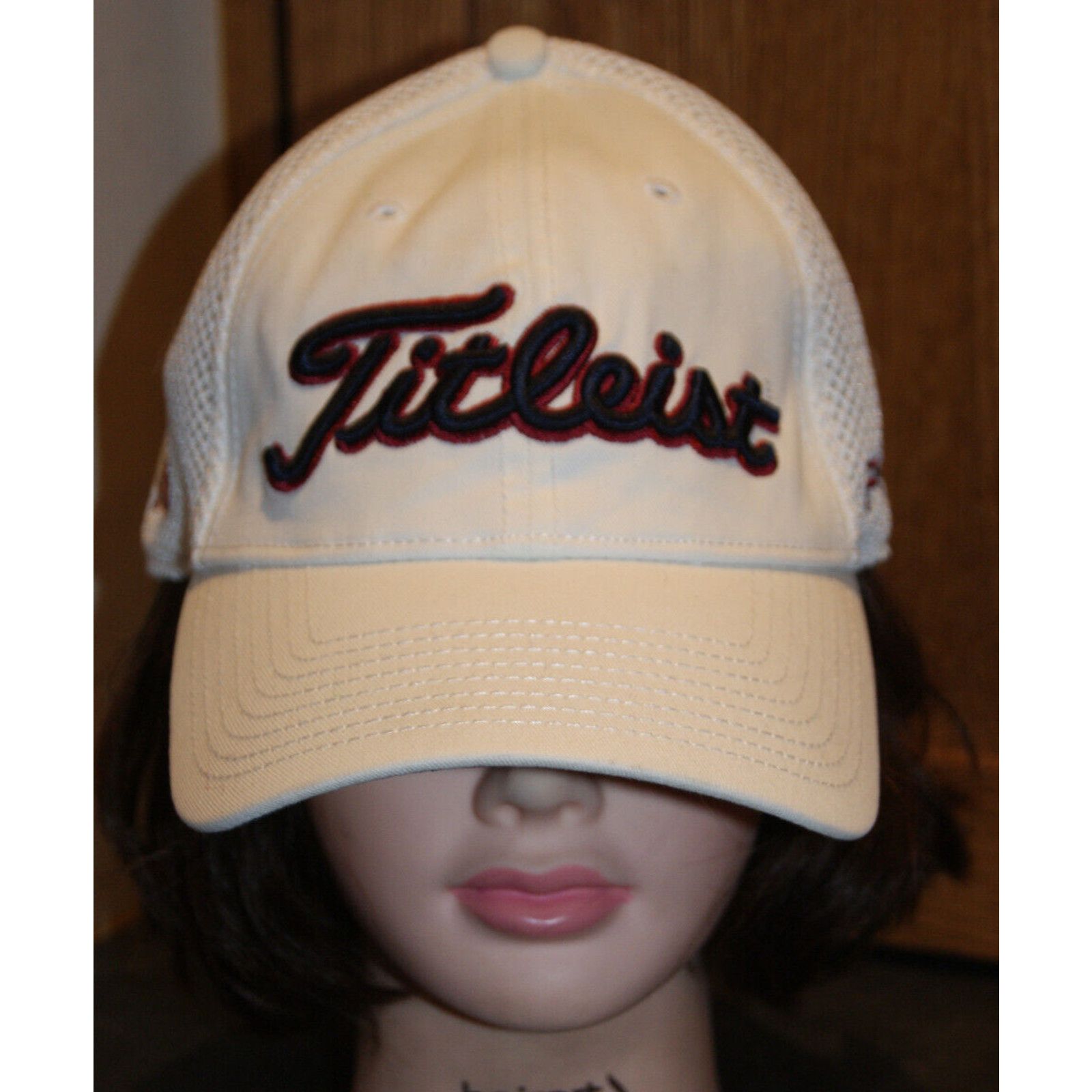 Titleist Titleist New Era FootJoy Golf Hat Cap White L/XL Mesh Fitted Size ONE SIZE - 2 Thumbnail