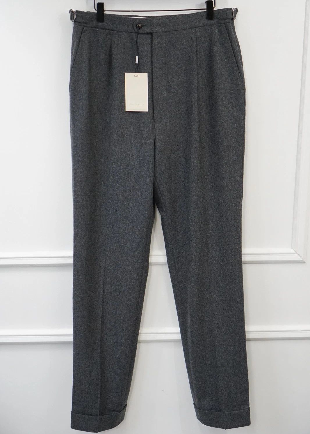 Suitsupply Men Suitsupply Pants Flannel Grey Wool Vitale Barberis US40L Size 40L - 1 Thumbnail