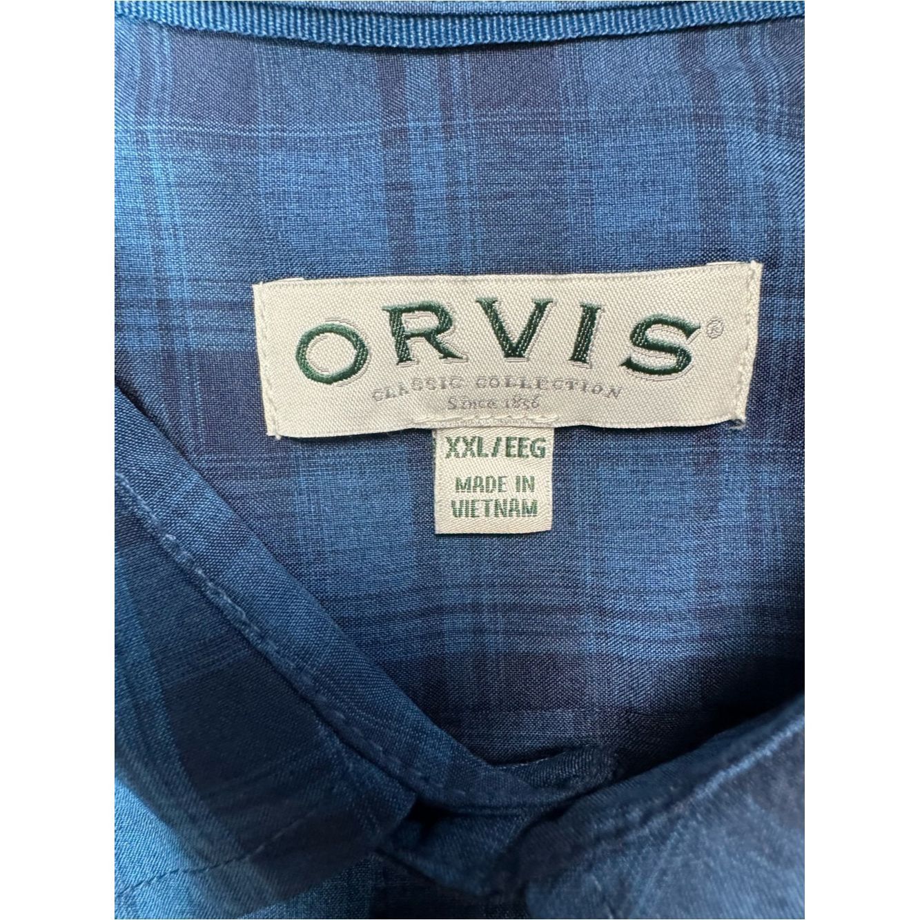 Orvis Orvis Short Sleeve Blue Plaid Shirt Size XXL Size US XXL / EU 58 / 5 - 6 Thumbnail