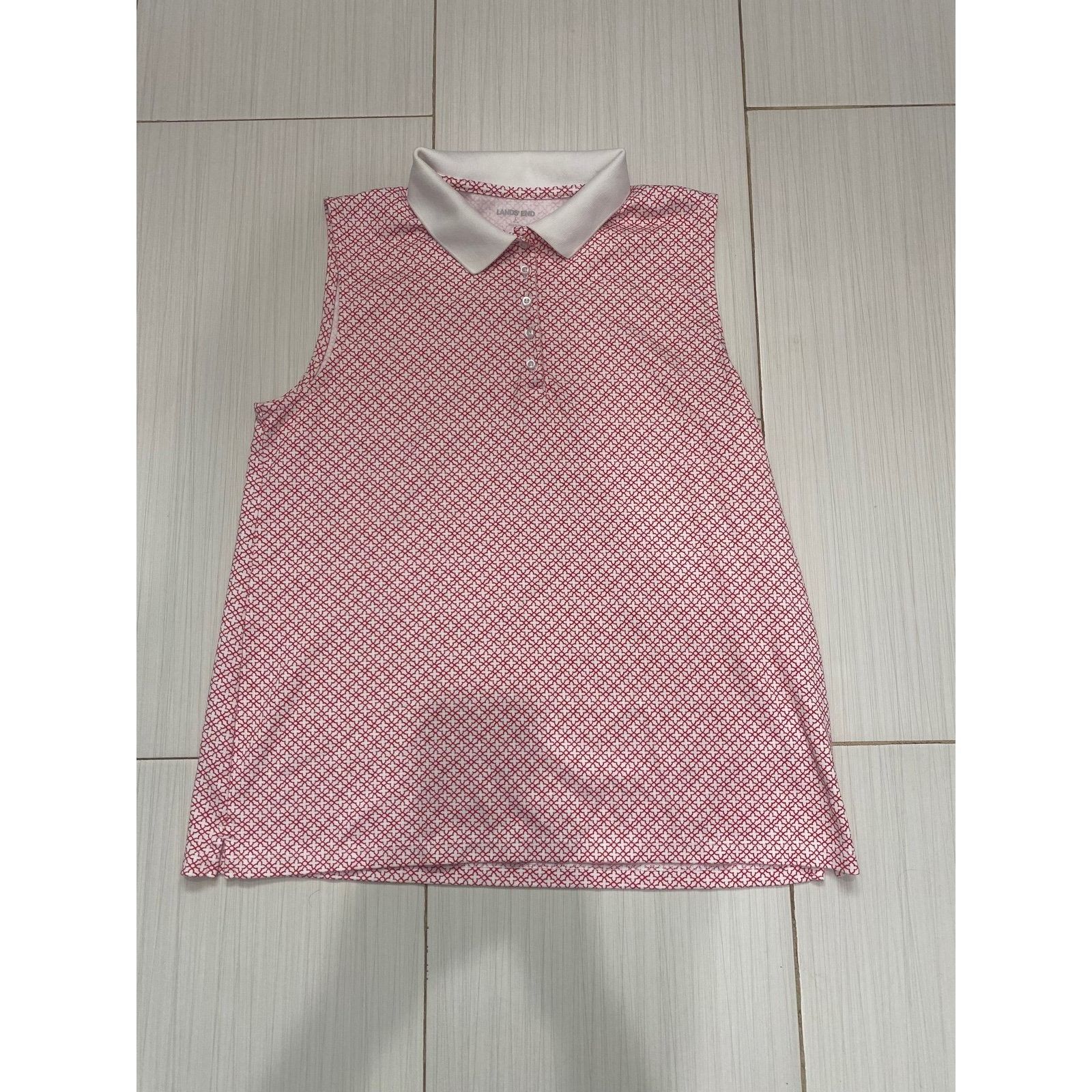 Lands' End Lands' End Top Shirt Sz Large 14-16 Red Patterned Sleeveless Size L / US 10 / IT 46 - 1 Preview