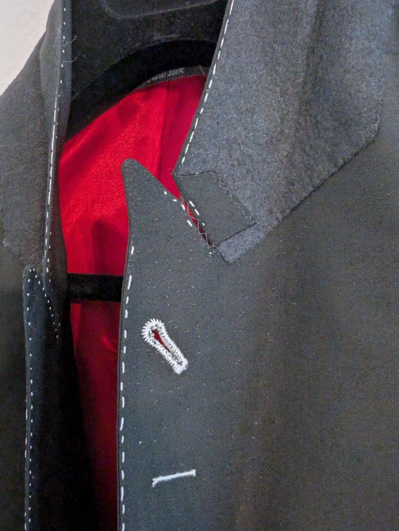 Other Black Alexander Nash peak lapel blazer with pick stitch, 42R Size 42R - 3 Thumbnail