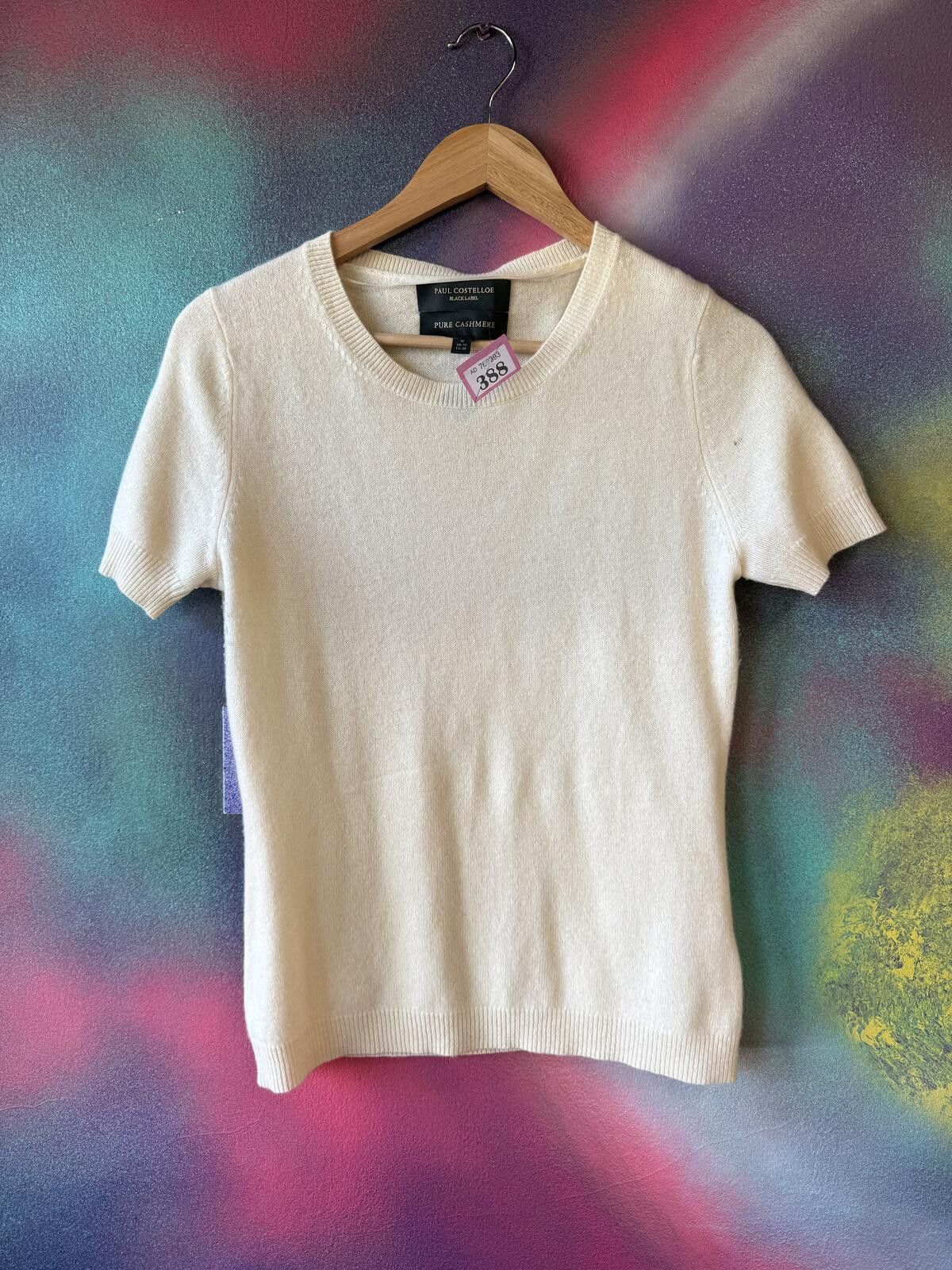 Other Paul Costello pure cashmere short sleeve knit top - cream Size US M / EU 48-50 / 2 - 1 Thumbnail