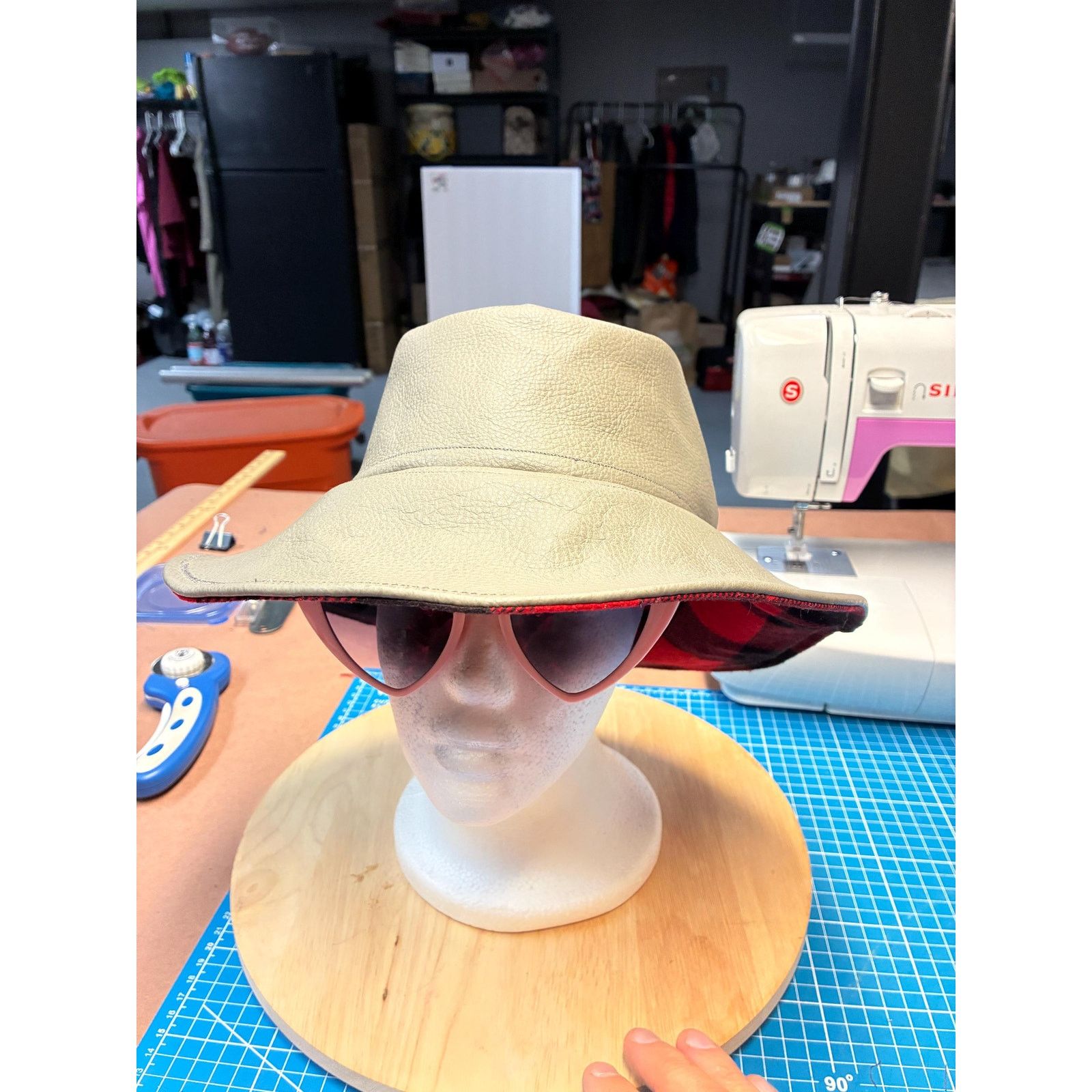 Other The Gray — Upcycled Top Grain Leather Bucket Hat, Large 23" Size ONE SIZE - 8 Thumbnail