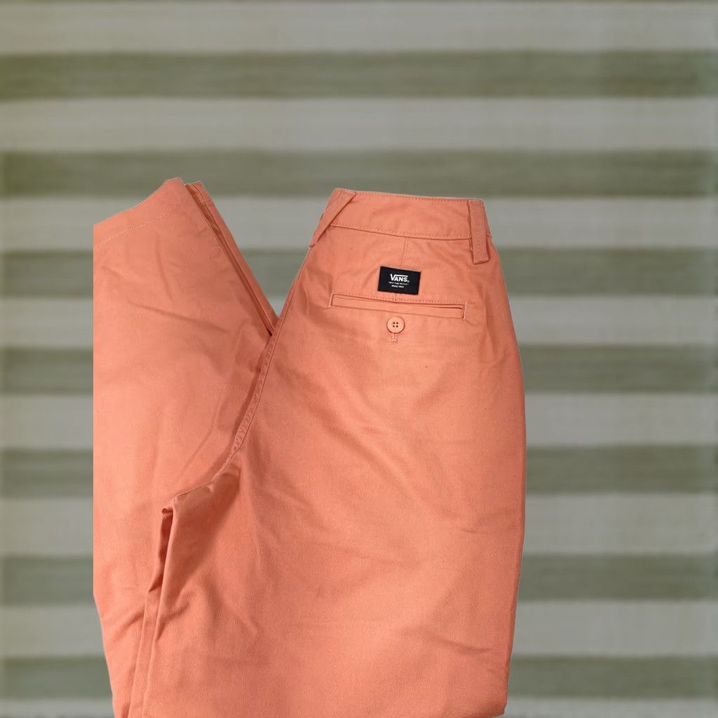 Vans VANS Chino Pants Women 25X30 Coral Flat Front Tapered Leg Stretch Casual NWT W Size 42" / US 20 - 1 Thumbnail
