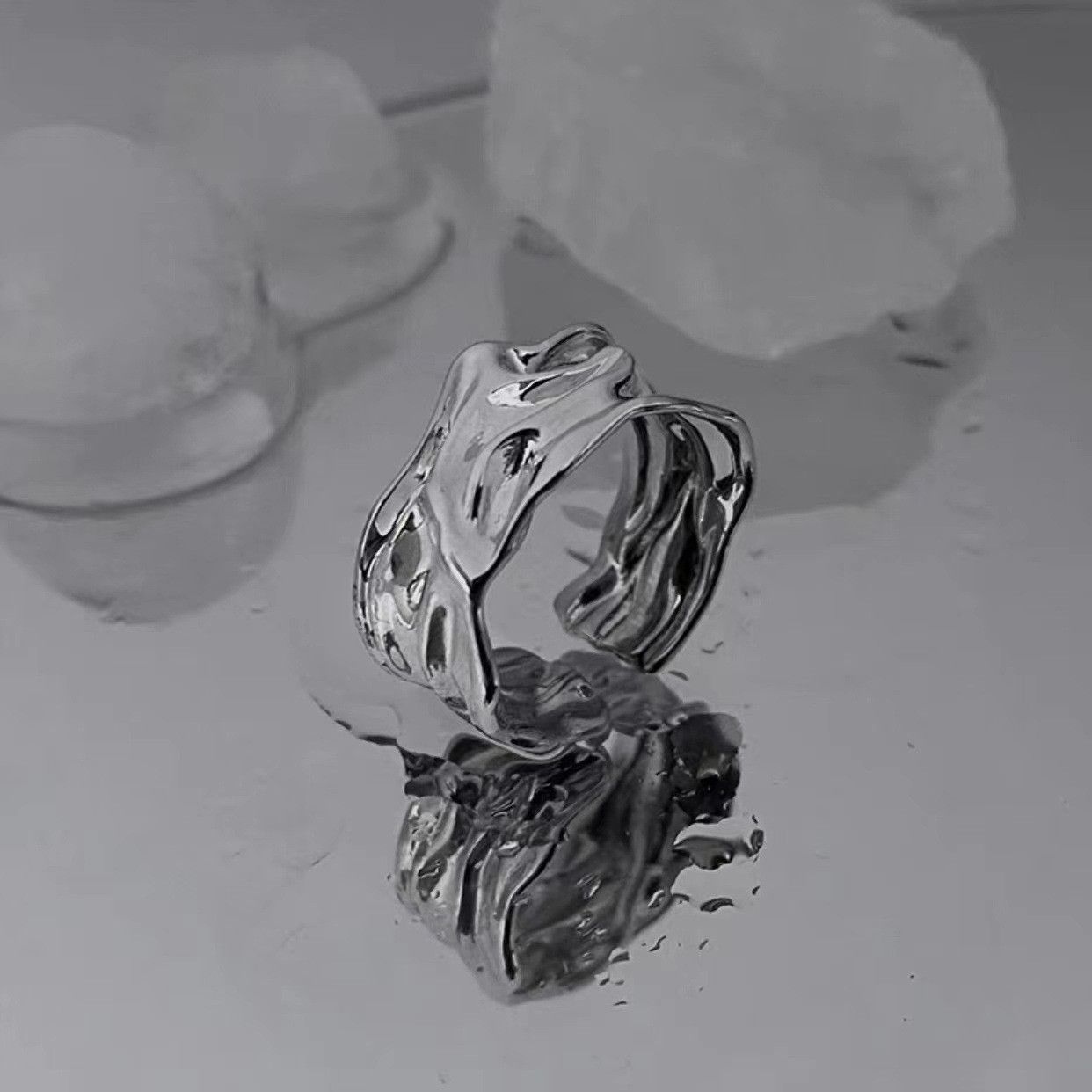 Jewelry Punk Jewelry Rings Open Size Chrome Ring (Size 7-13) Size ONE SIZE - 6 Thumbnail
