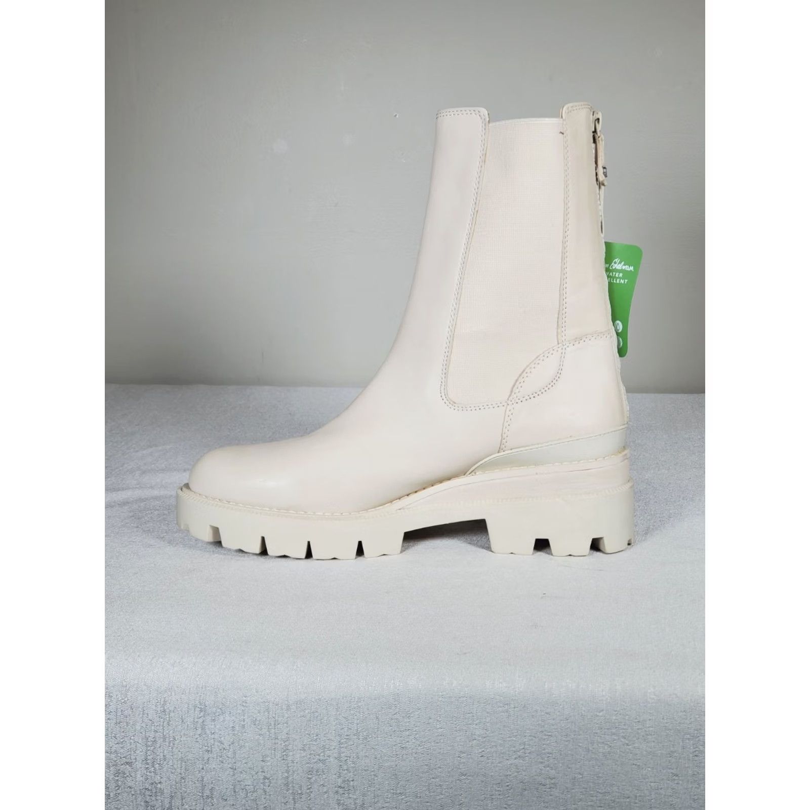 Sam Edelman Sam Edelman Genia Lug Sole Chelsea Boots Ivory Leather Back Zip Women's US 9.5 M Size US 10 / IT 40 - 3 Thumbnail