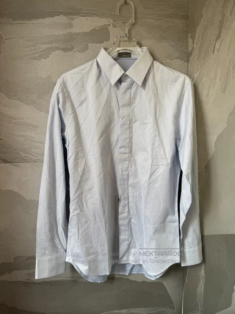 Dior Dior Size39 Small leather brand logo light blue shirt Size US XXS / EU 40 - 1 Thumbnail
