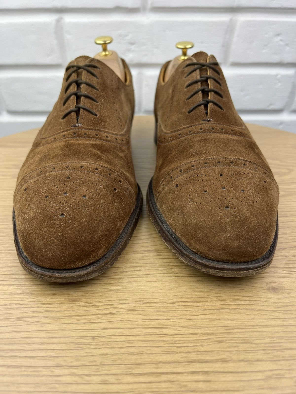 Loake LOAKE Derby Suede Shoes Lace Up Handmade in England Brown Size US 12 / EU 45 - 4 Thumbnail