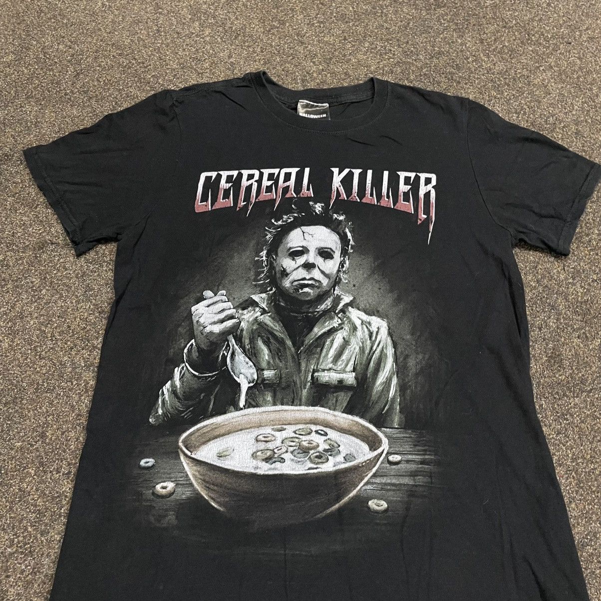 Vintage Vintage 90s Cereal Killer Graphic Tee Black Goth Faded S Size US S / EU 44-46 / 1 - 3 Thumbnail