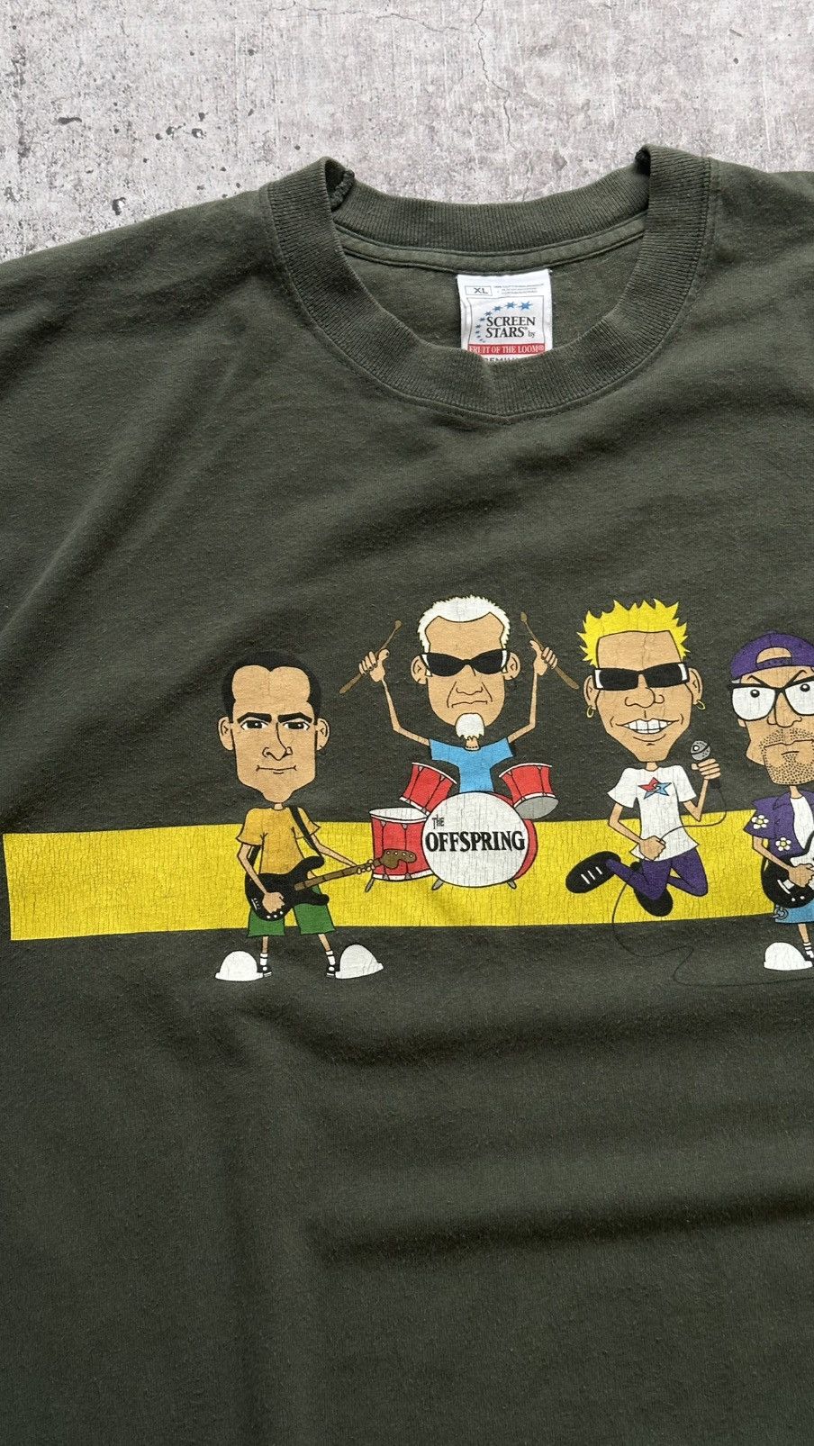 Band Tees 1999 Offspring Vintage Crewneck Cartoon Graphic Rock Tee Size US XL / EU 56 / 4 - 4 Thumbnail