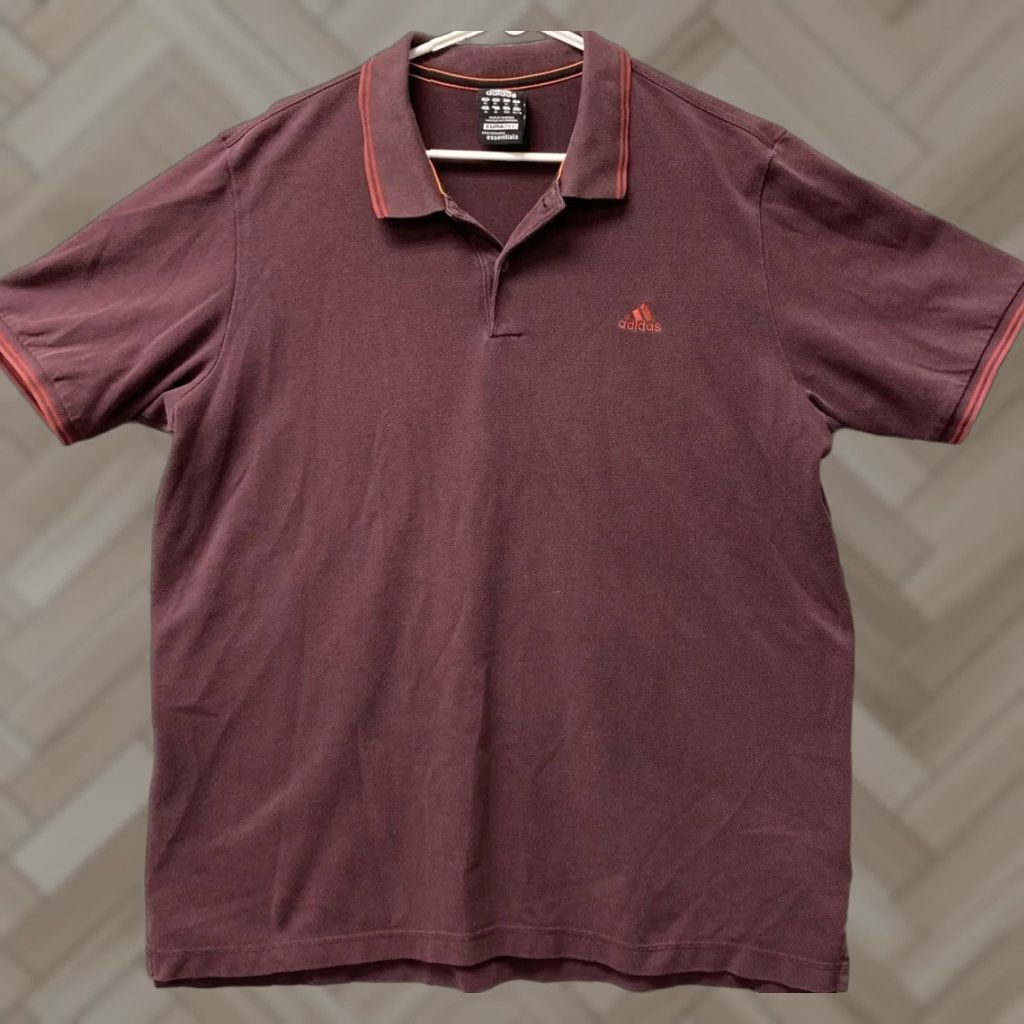 Adidas adidas Polo Shirt Mens XL Burgundy Short Sleeve Golf Collared /112-50 Size US XL / EU 56 / 4 - 1 Thumbnail
