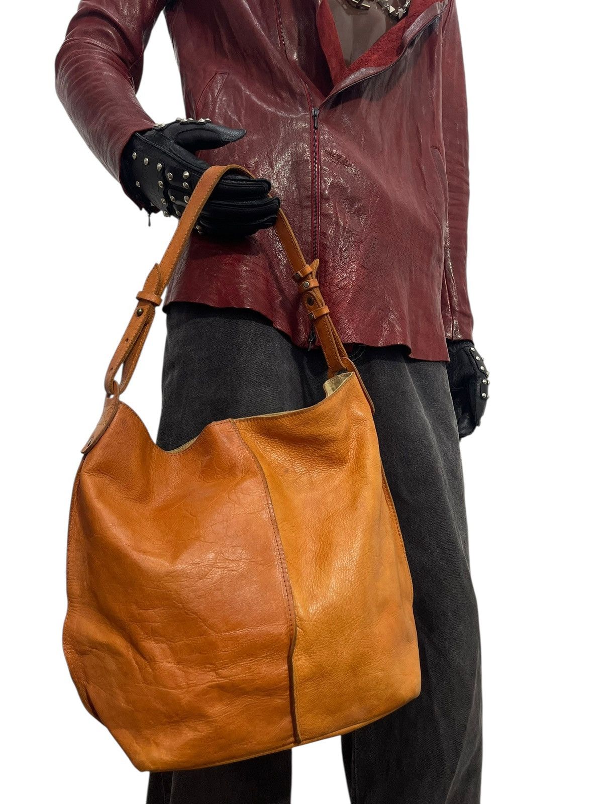 Leather Full Leather Patina Unknown Handmade Shoulder Bag 7🟩 Size ONE SIZE - 4 Thumbnail
