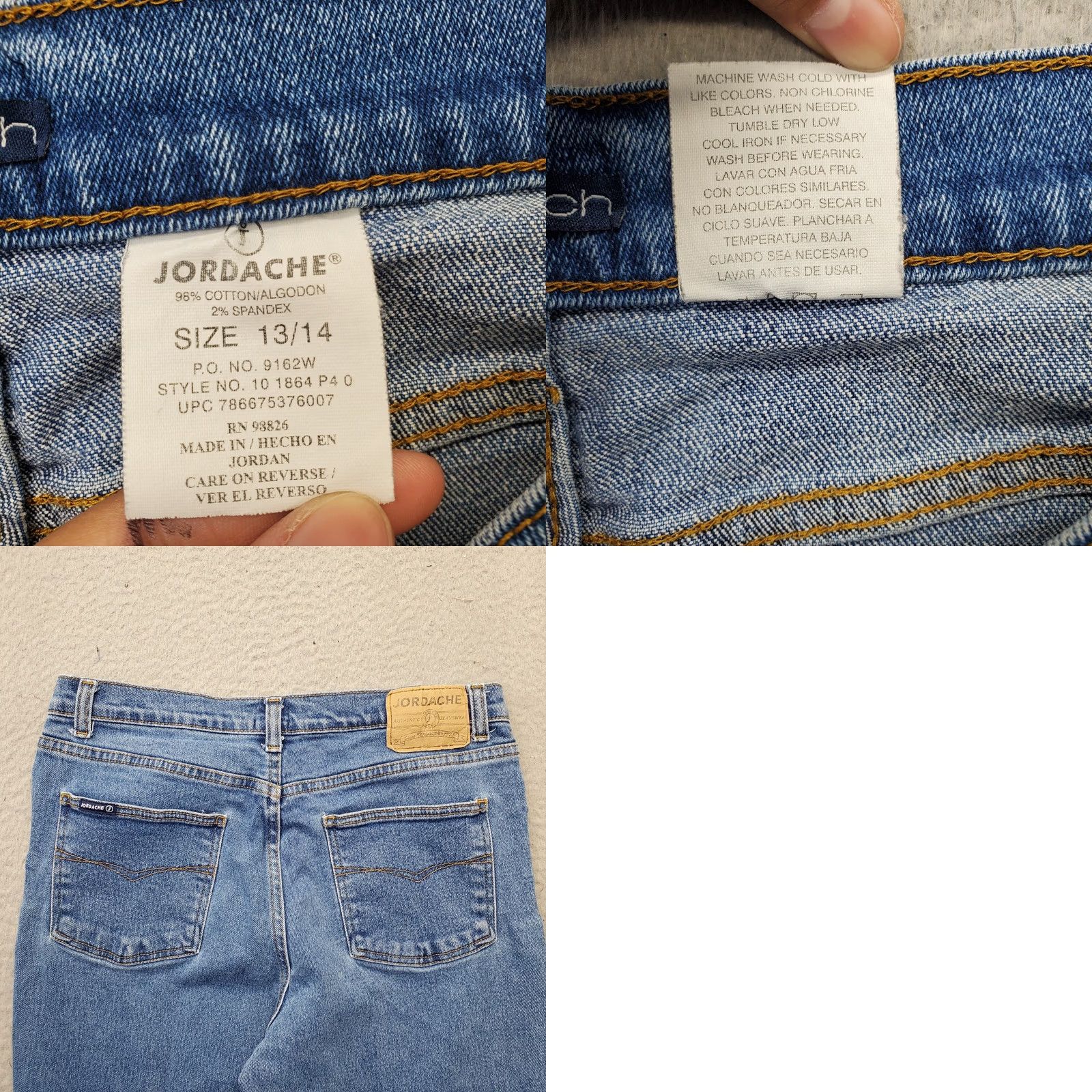 Jordache Jordache Jeans Womens 13/14 Blue Denim Stretch Straight 5-Pocket Regular Size: 13/14 Womens Blue Denim Jeans Size 34" / US 12 / IT 48 - 8 Thumbnail