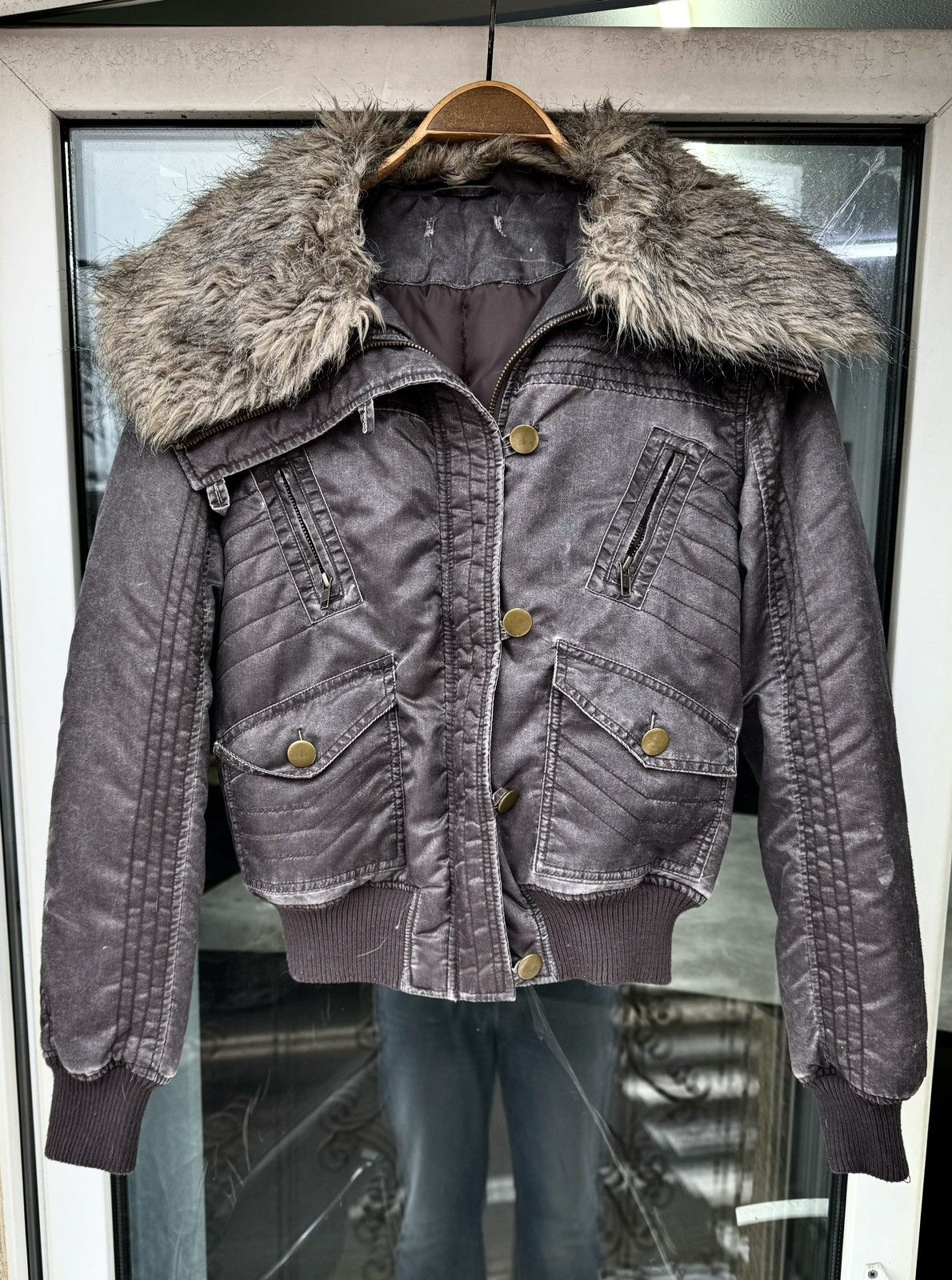Japanese Brand Vintage 00s Faded Fur Raf Simons Rick Owens Style Jacket Size US S / EU 44-46 / 1 - 1 Thumbnail