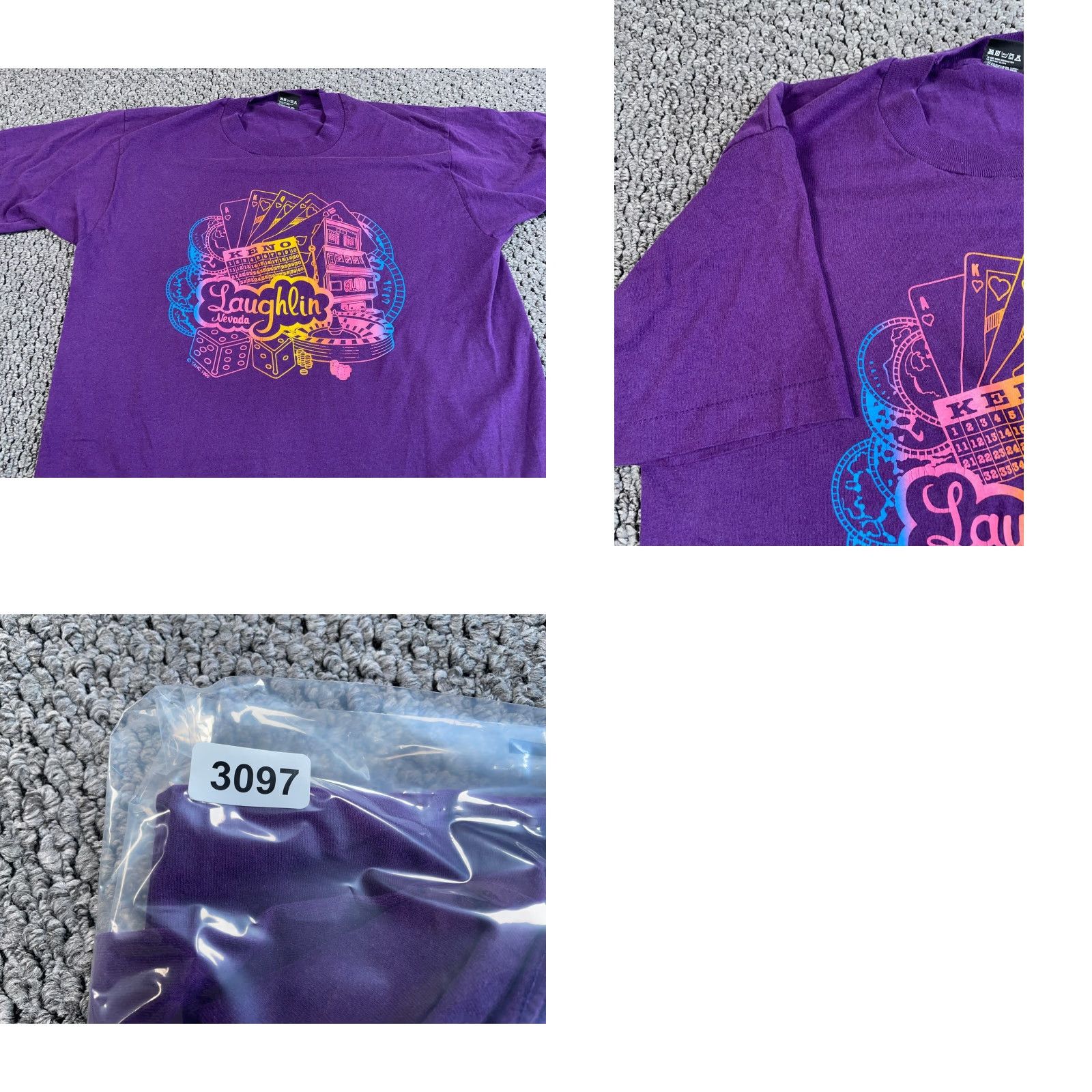 Vintage VTG Laughlin Nevada T-Shirt Mens XL Purple 50/50 Glitter Single Stitch Screen Stars 50/50 90s City Retro Graphic Print VINTAGE Size US XL / EU 56 / 4 - 8 Thumbnail