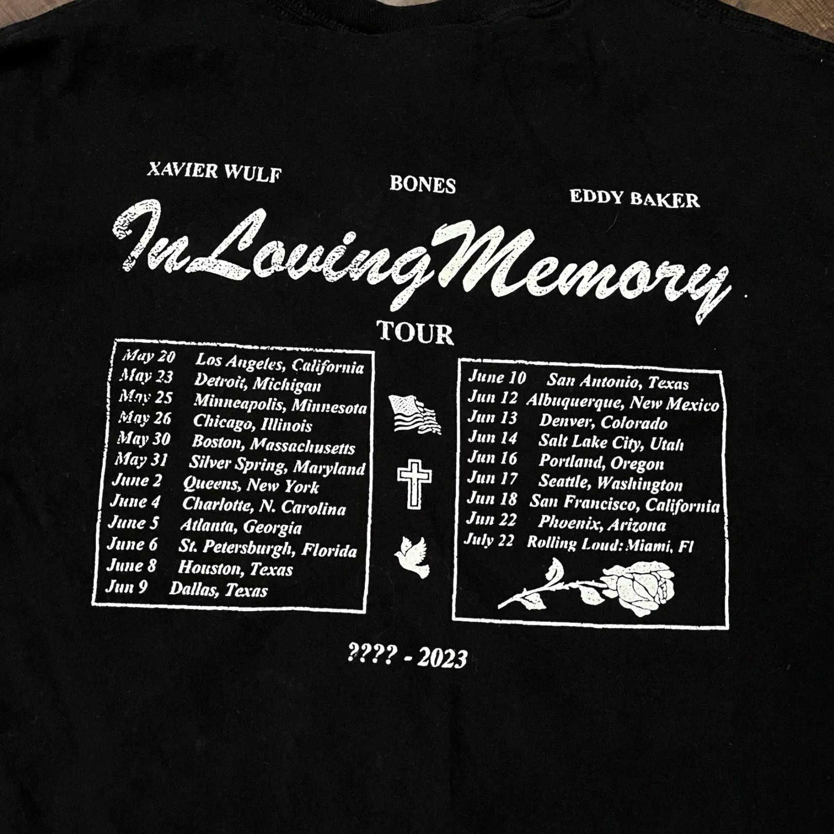 Hanes BonEs In Loving Memory Tour Shirt Eddy Baker Xavier Wulf Team SESH Music Rap Tee Size US L / EU 52-54 / 3 - 5 Thumbnail