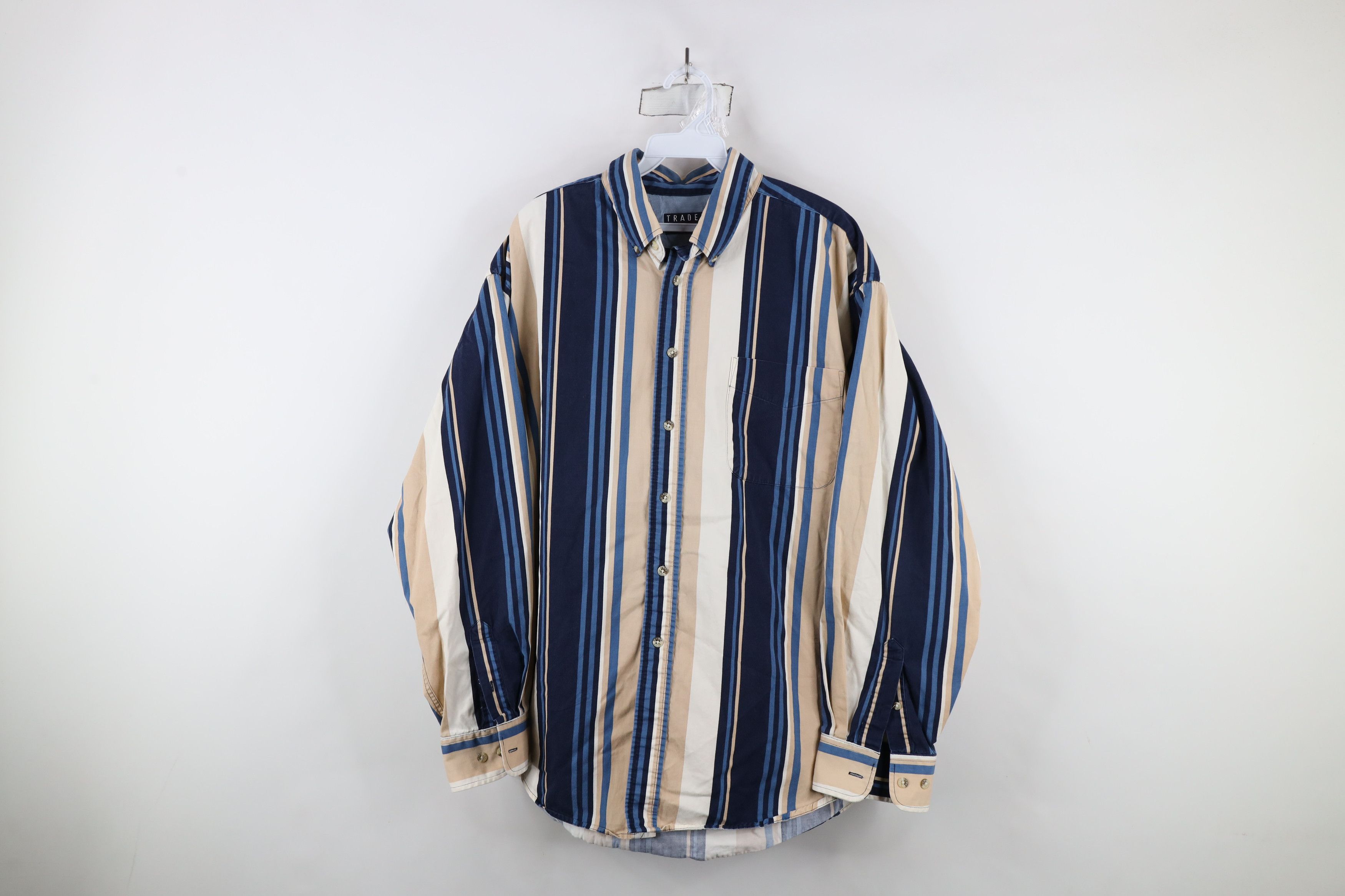 Vintage Vintage 90s Streetwear Block Collared Button Down Shirt Size US XL / EU 56 / 4 - 1 Thumbnail