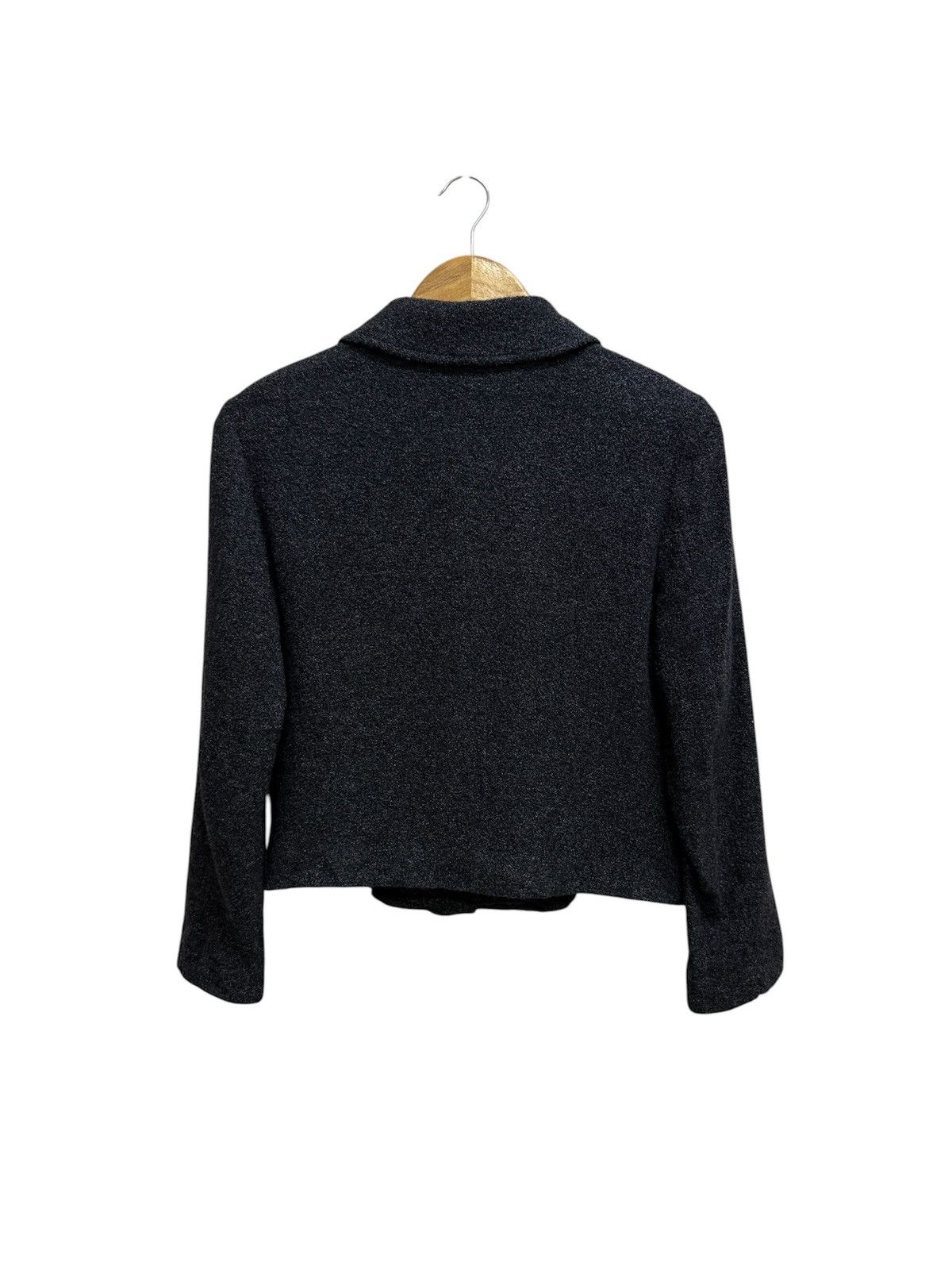 agnes b. Agnes B. Charcoal Black Light Tweed Jacket Button Up Size S / US 4 / IT 40 - 2 Thumbnail