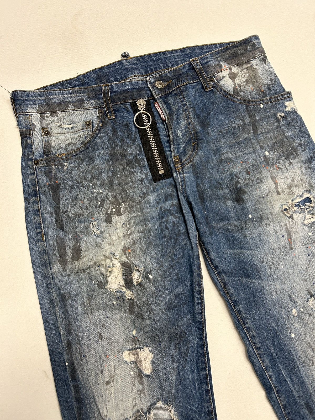Dsquared2 FW2016 Paint Splatter Zip Denim Size US 31 - 5 Thumbnail