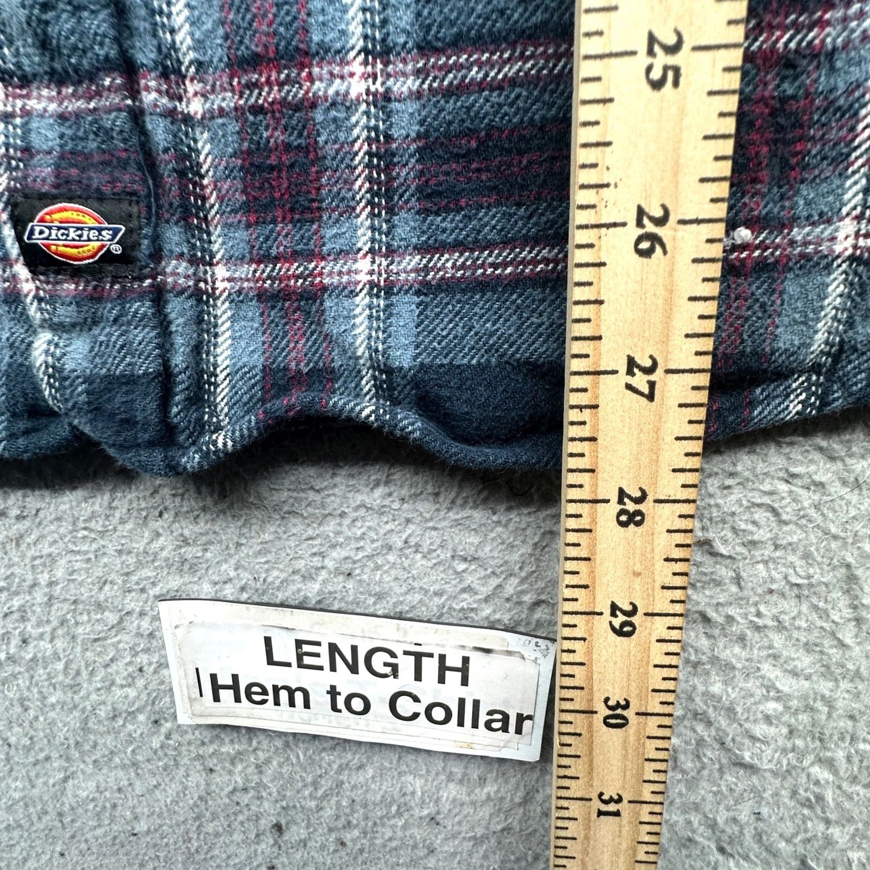 Dickies VINTAGE Dickies Flannel Button Up Plaid Blue Long Sleeve Shirt Mens Large Pocket Shirt Size US L / EU 52-54 / 3 - 5 Thumbnail