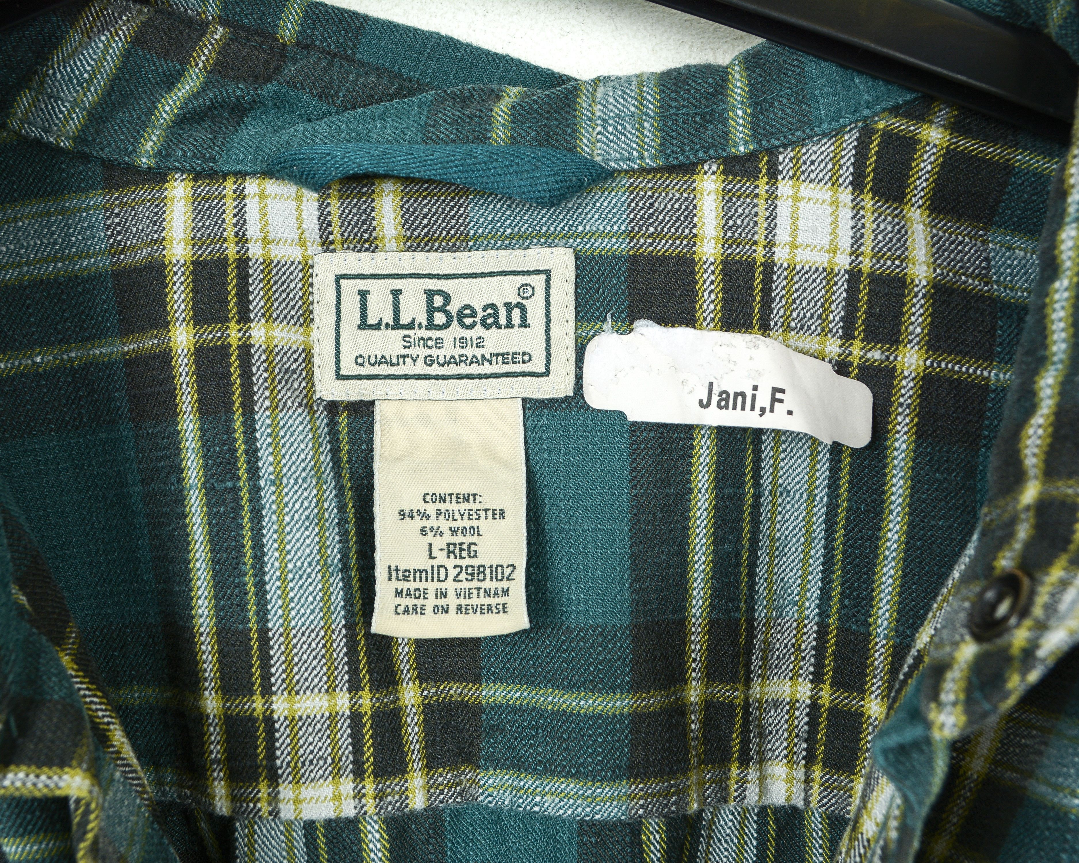 L.L. Bean L Wool Blend Flannel Over Shirt Tartan Plaid Long Sleeve Size US L / EU 52-54 / 3 - 10 Thumbnail
