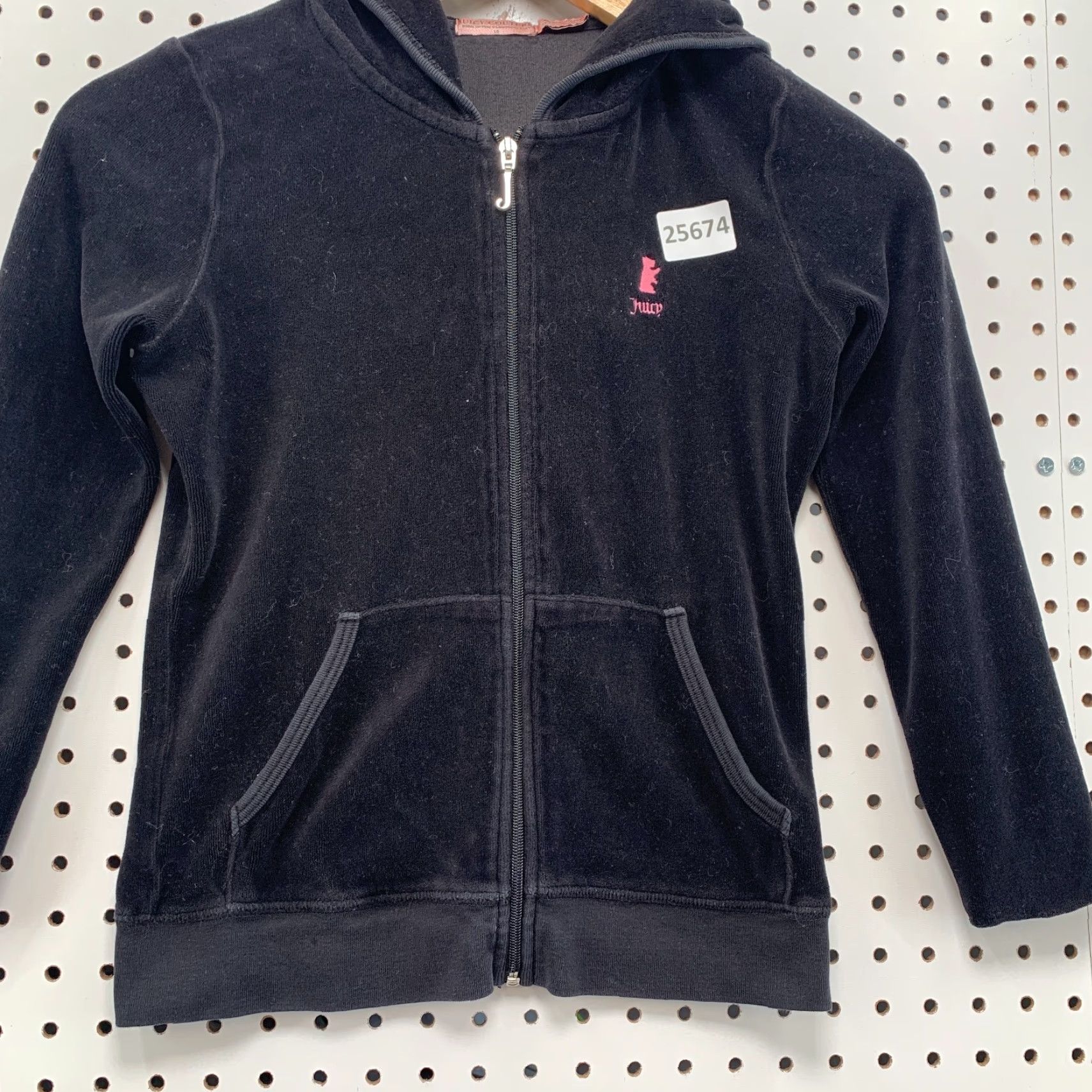 Juicy Couture VINTAGE Juicy Couture Velour Hoodie Full Zip Sweatshirt Black Womens Size 10 Activewear Size L / US 10 / IT 46 - 6 Thumbnail
