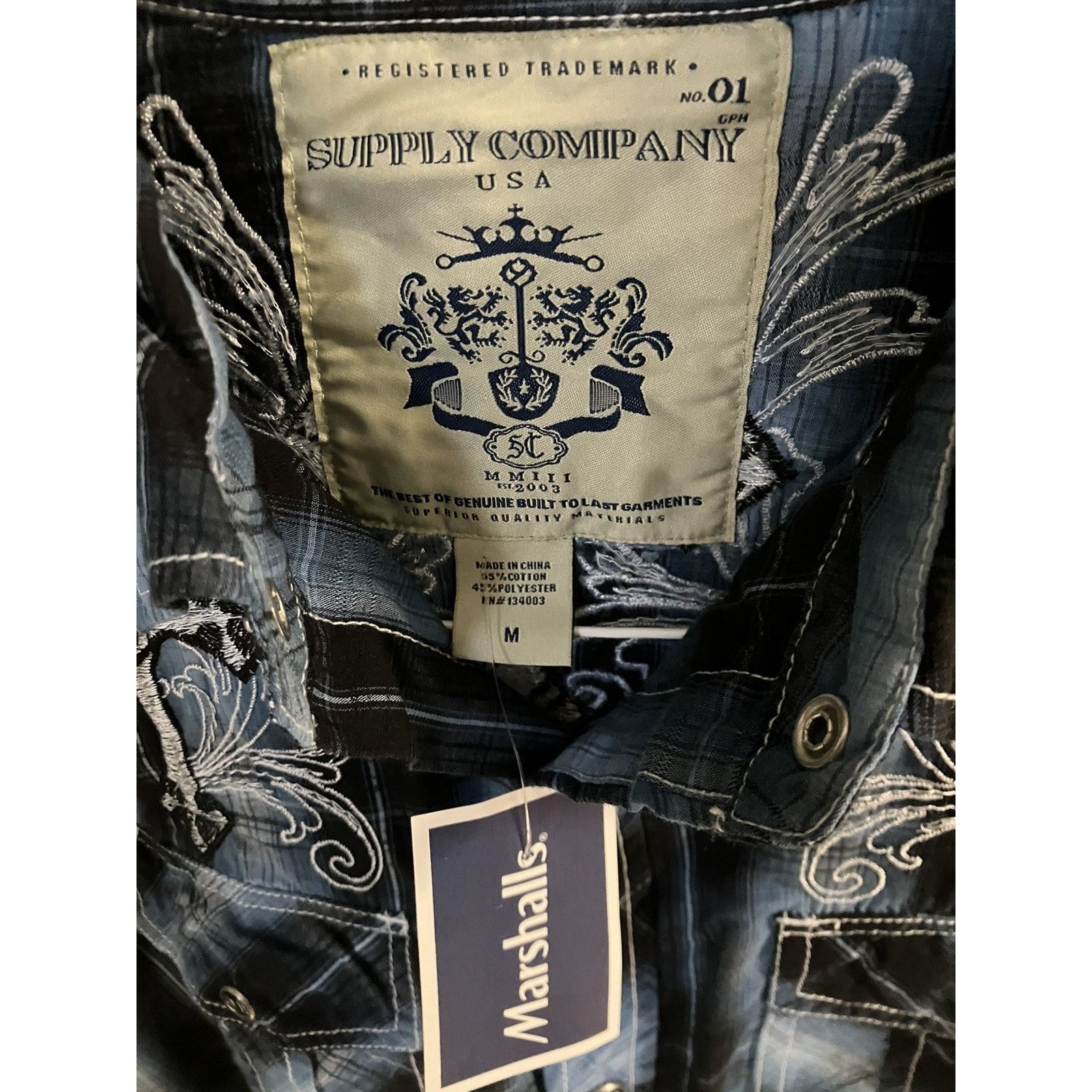 Other NWT Supply Co USA Affliction Style Blue Pearl Snap - M Size US M / EU 48-50 / 2 - 2 Thumbnail