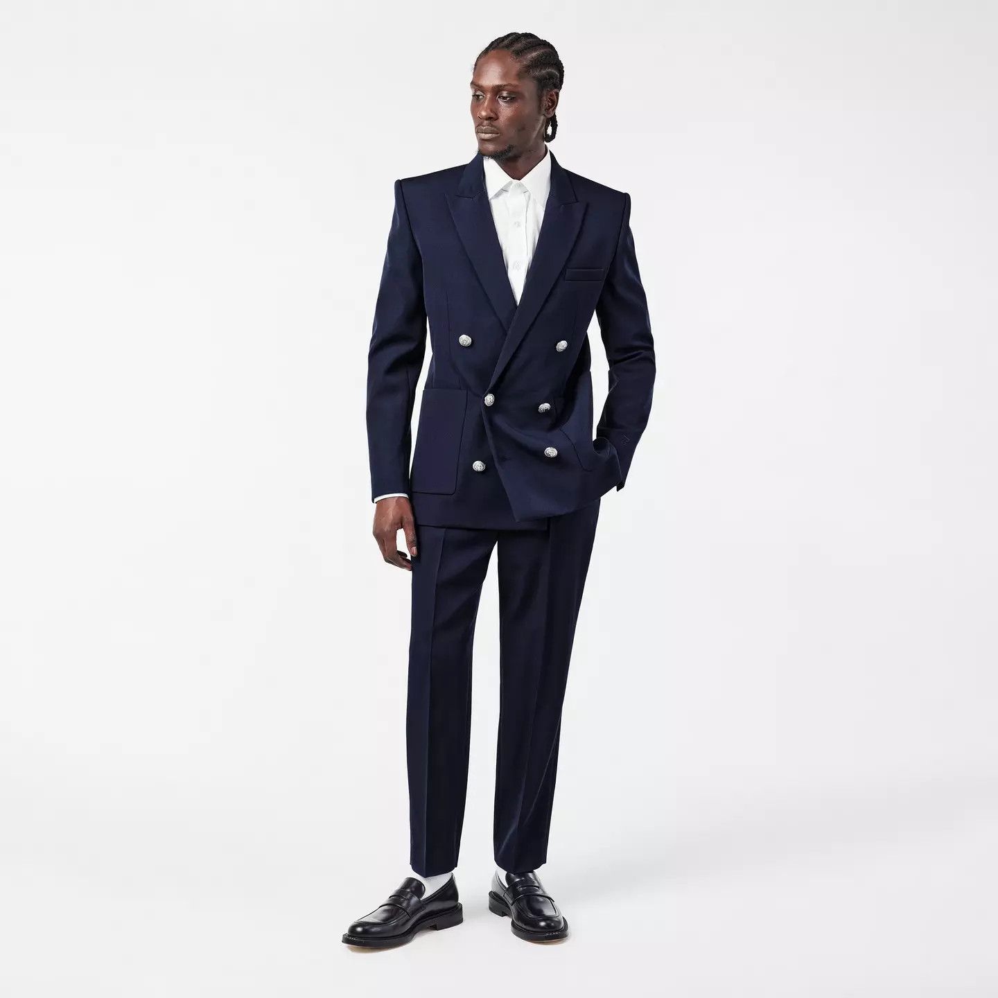 Balmain o1g2r1mq0426 Military Inspired Blazer in Navy Size US L / EU 52-54 / 3 - 6 Thumbnail