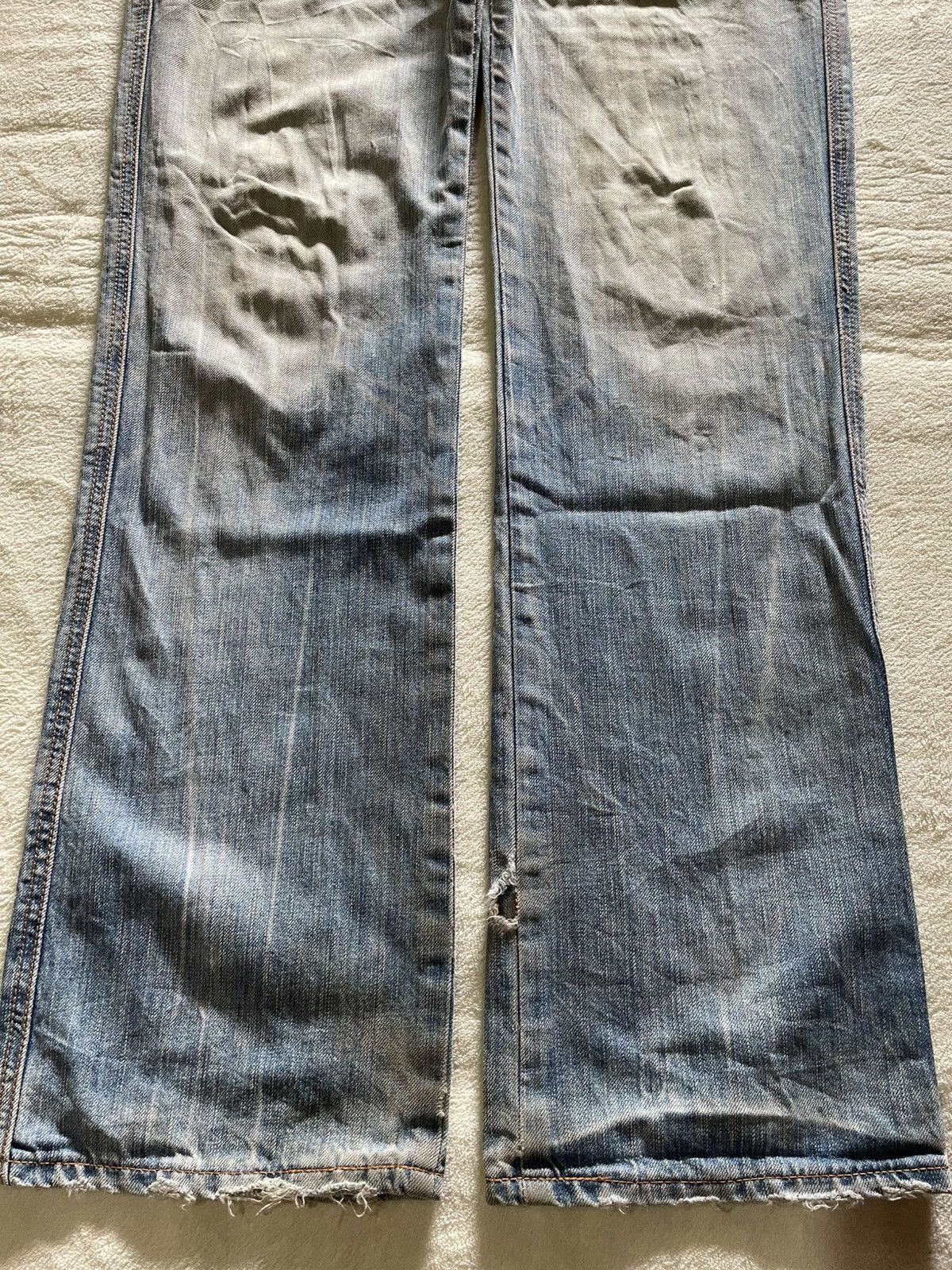Edwin Vintage Edwin Boot Cut Mudwash Faded Distress Denim Jeans Size US 32 / EU 48 - 3 Thumbnail