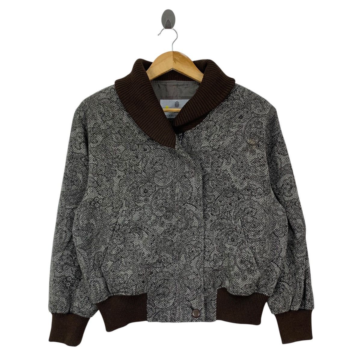 Aquascutum Vintage AQUASCUTUM OF LONDON Flower Overprint Coat Jacket Size L / US 10 / IT 46 - 1 Thumbnail