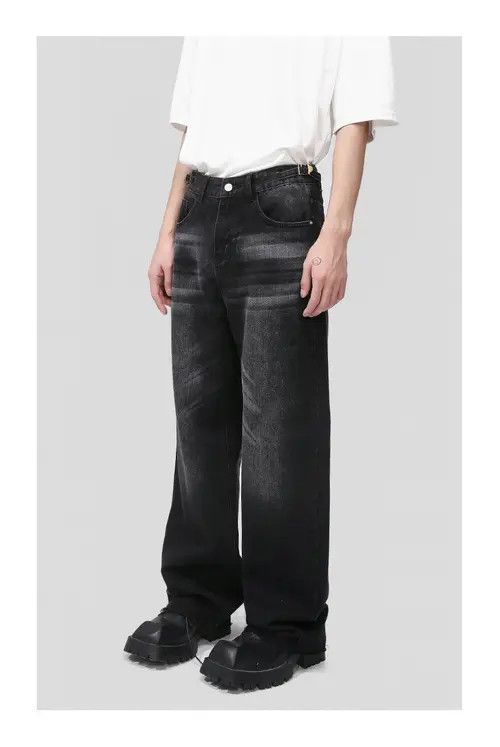 Japanese Brand × Jean Pants Black washed loose straight jeans Size US 32 / EU 48 - 3 Thumbnail