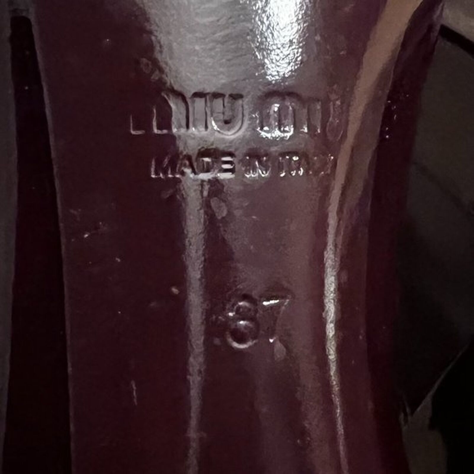 Miu Miu MIU MIU Burgandy Patent Leather Peep-Toe Pumps, IT37/US7 Size US 7 / IT 37 - 7 Thumbnail